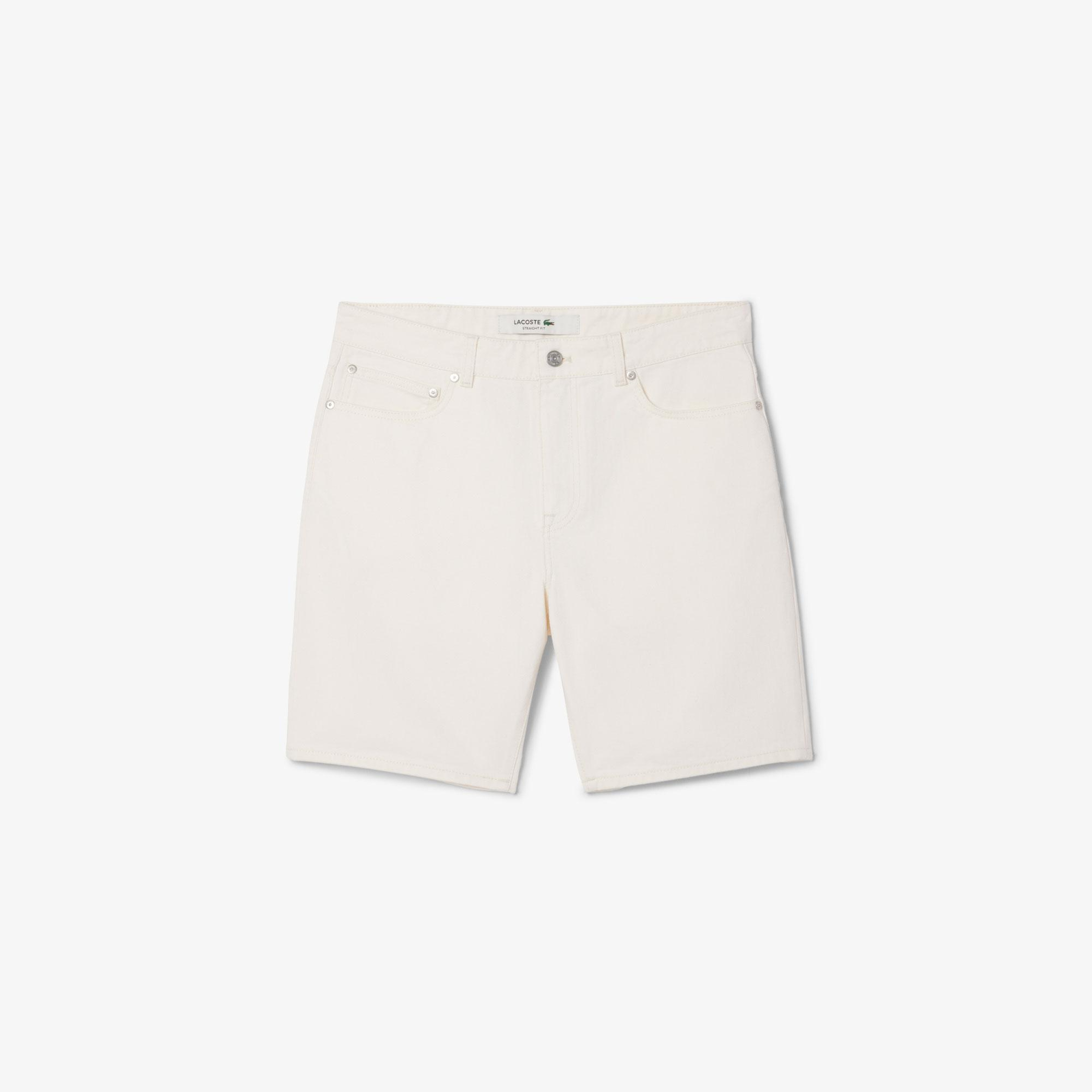 Lacoste Erkek Straight Fit Denim Beyaz Bermuda Şort