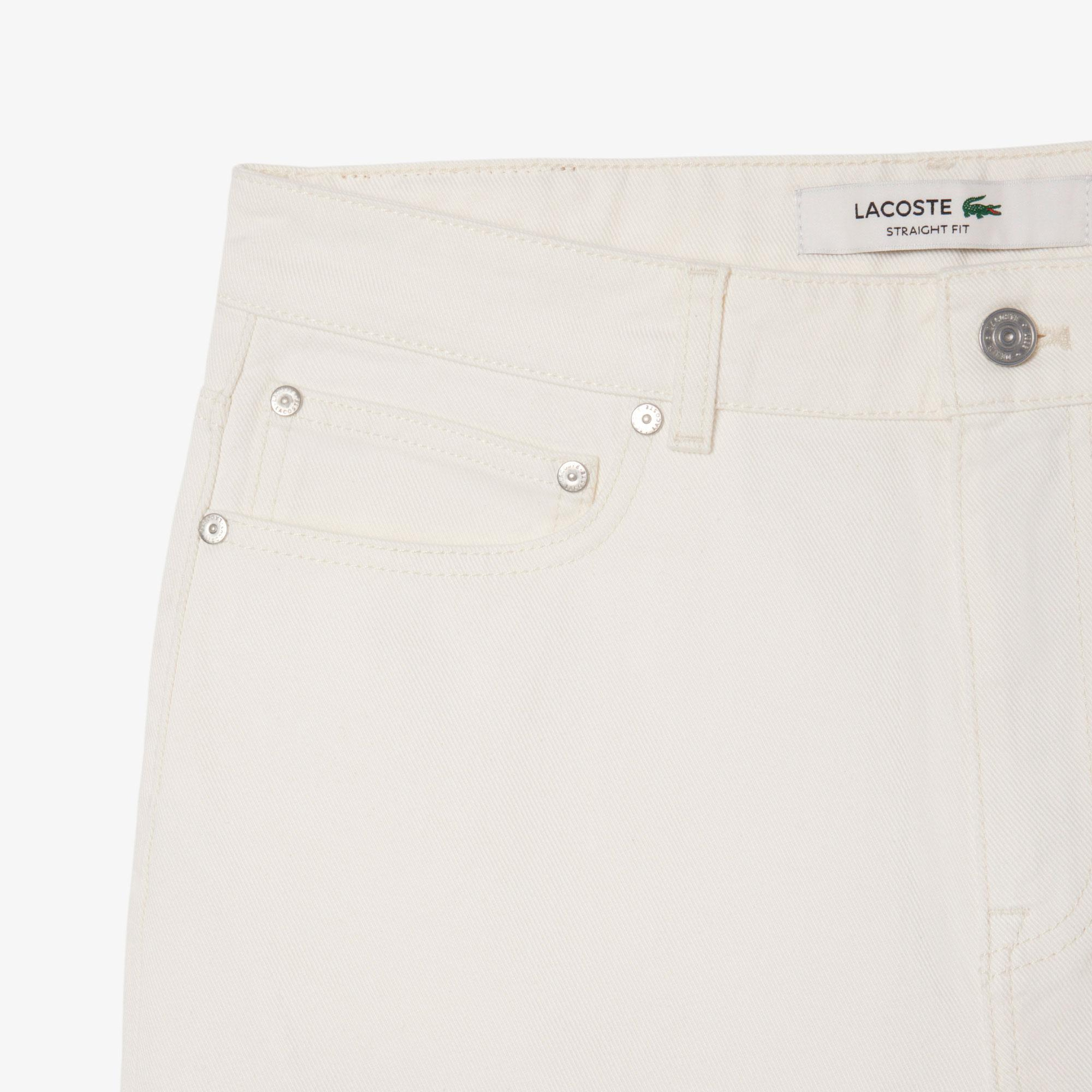 Lacoste Erkek Straight Fit Denim Beyaz Bermuda Şort