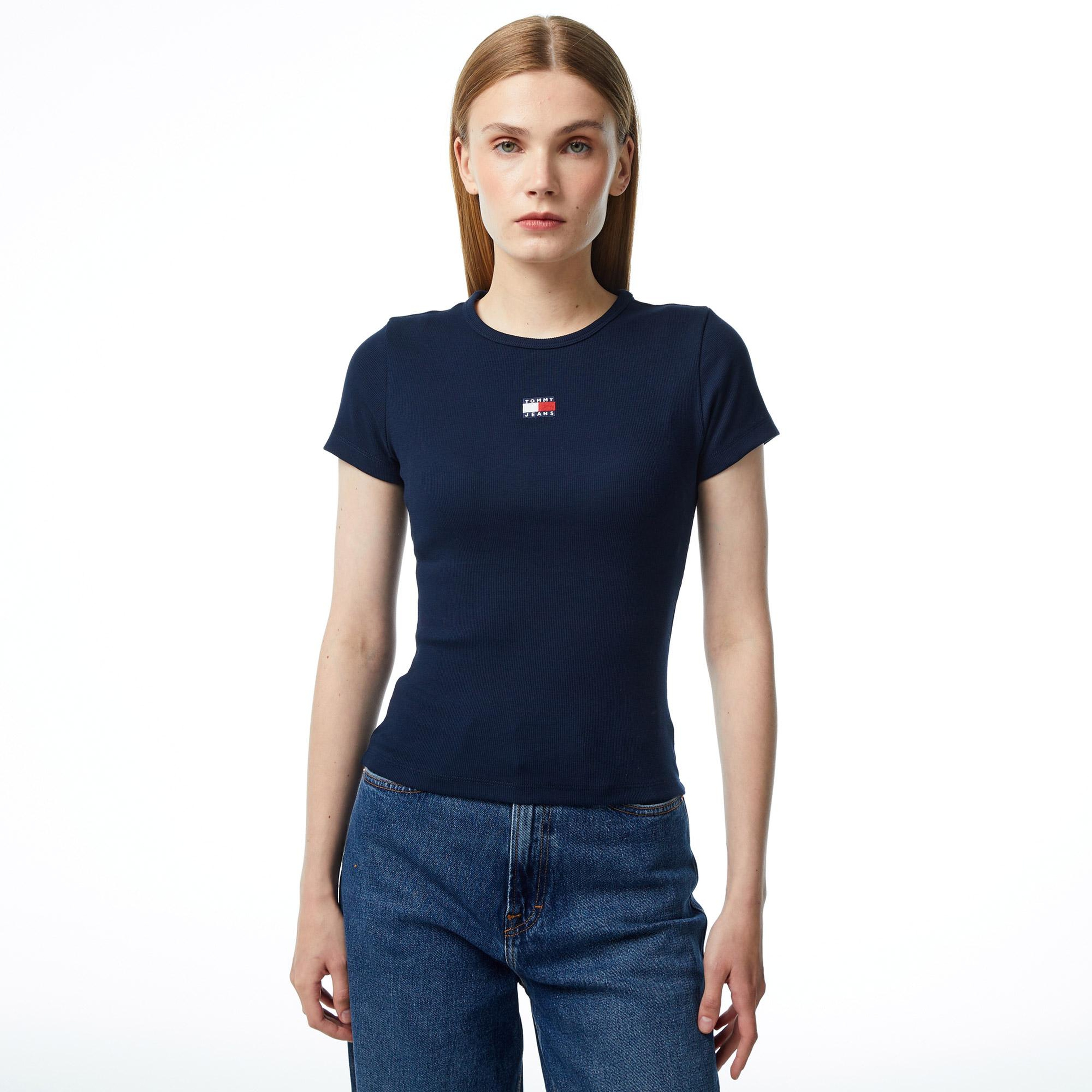 Tommy Hilfiger Badge Kadın Lacivert T-Shirt