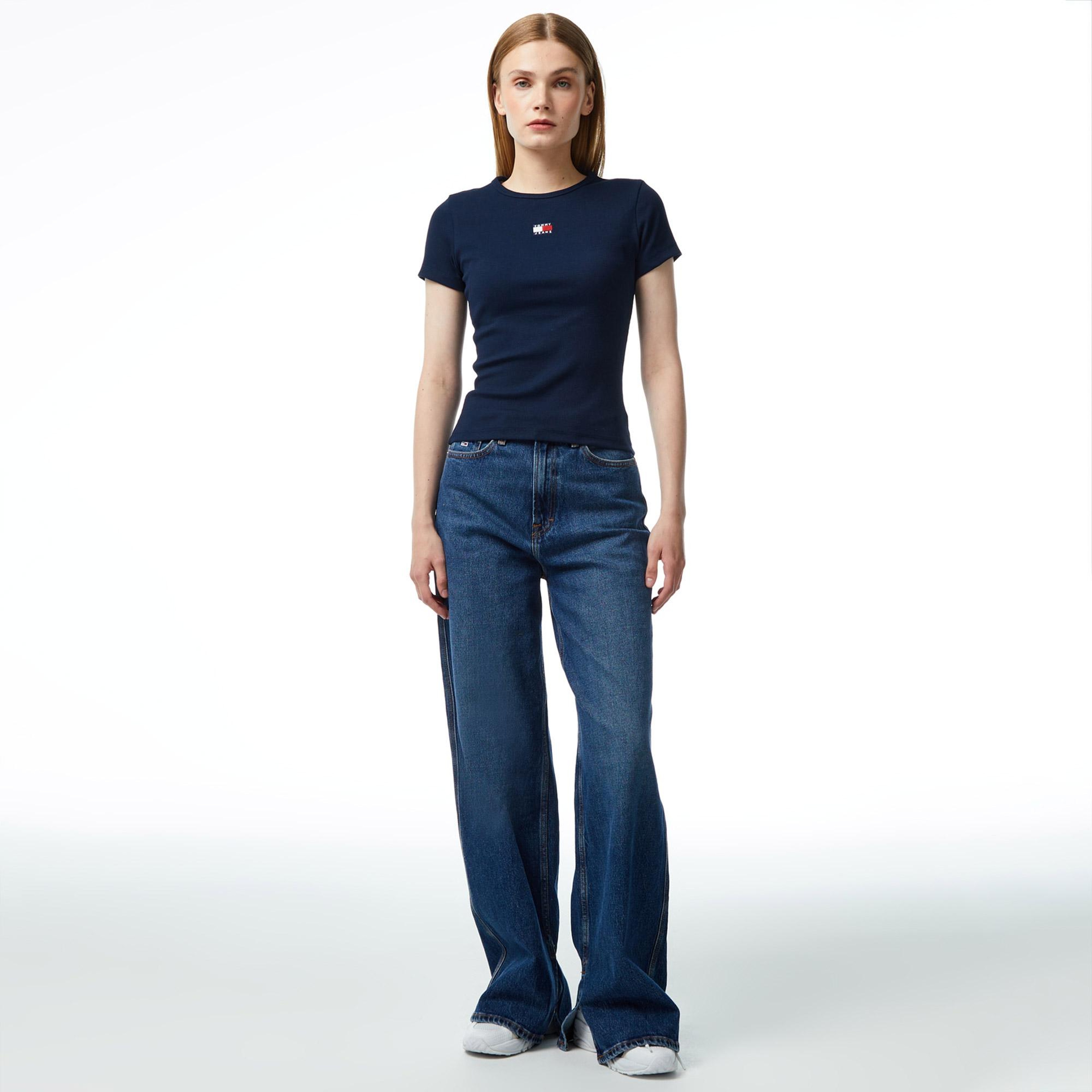 Tommy Hilfiger Badge Kadın Lacivert T-Shirt