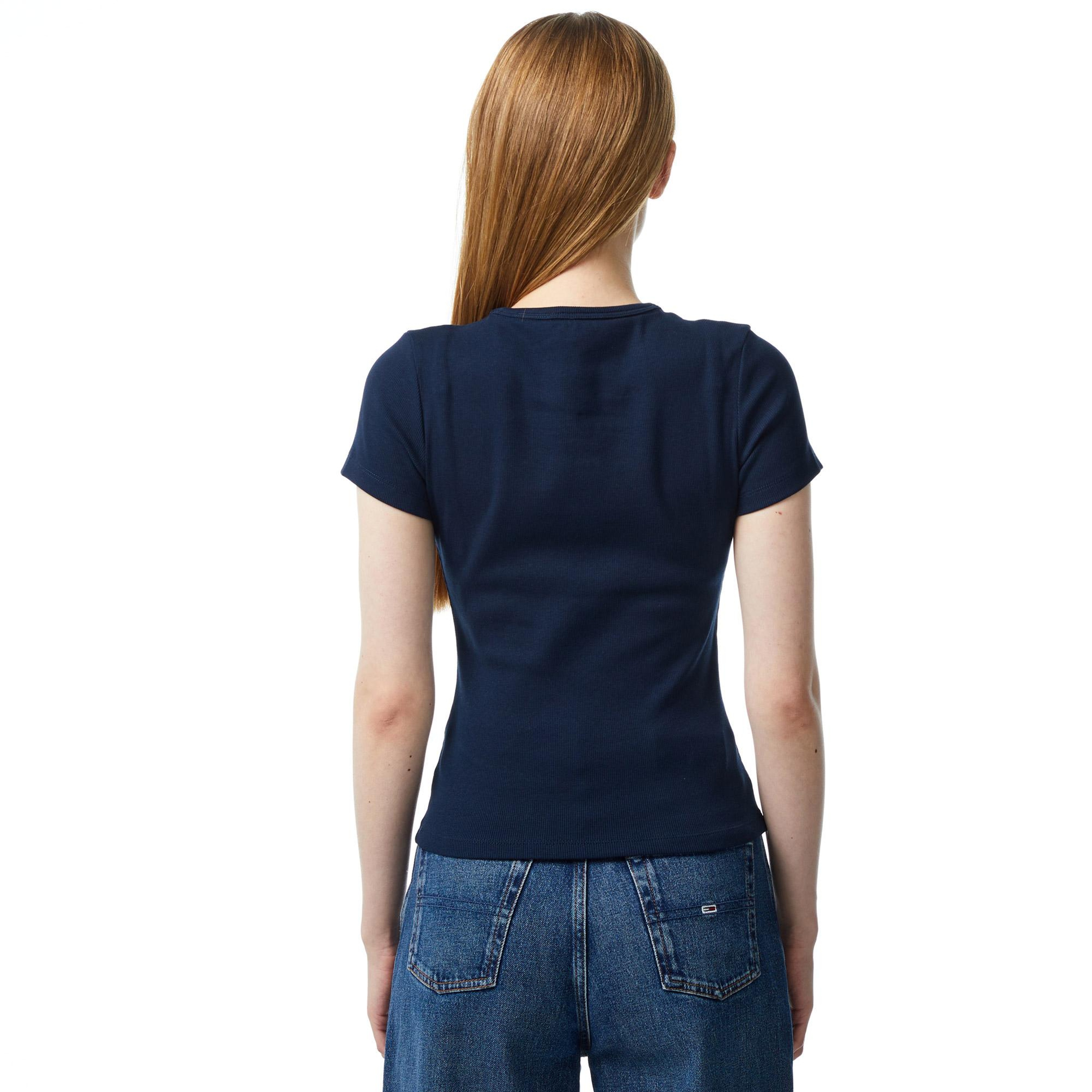 Tommy Hilfiger Badge Kadın Lacivert T-Shirt