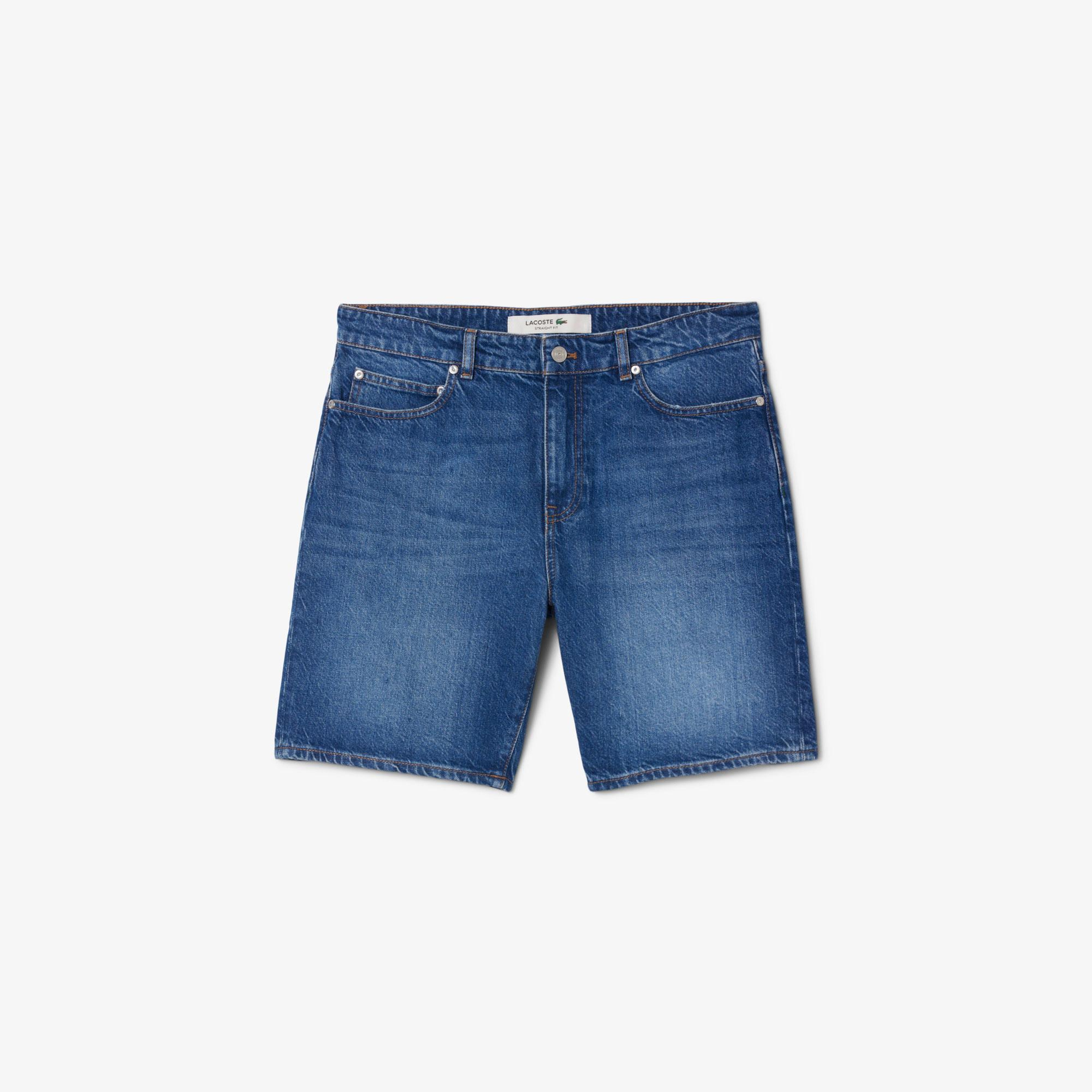 Lacoste Erkek Straight Fit Denim Koyu Mavi Bermuda Şort