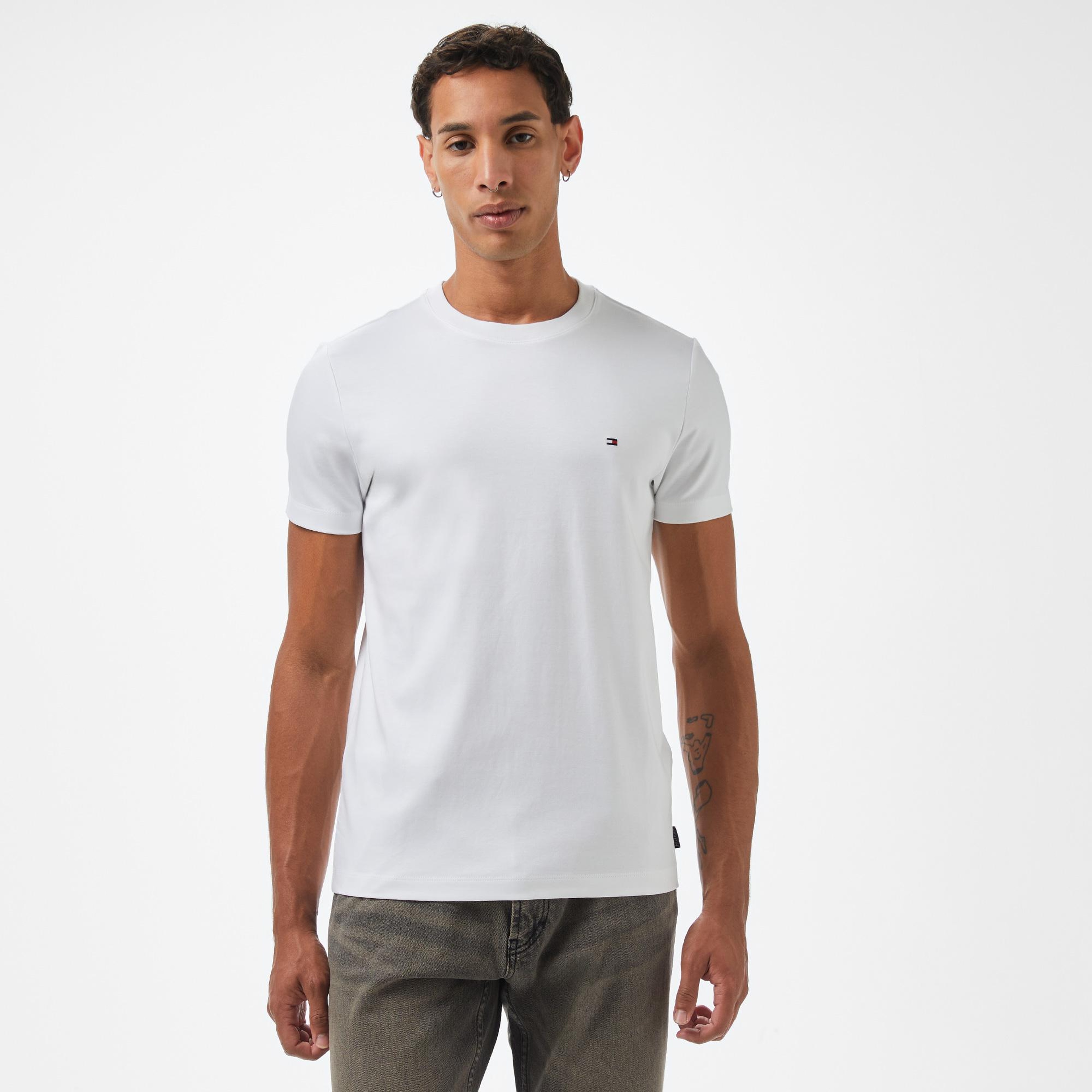 Tommy Hilfiger Elevated Essentials Erkek Beyaz T-Shirt