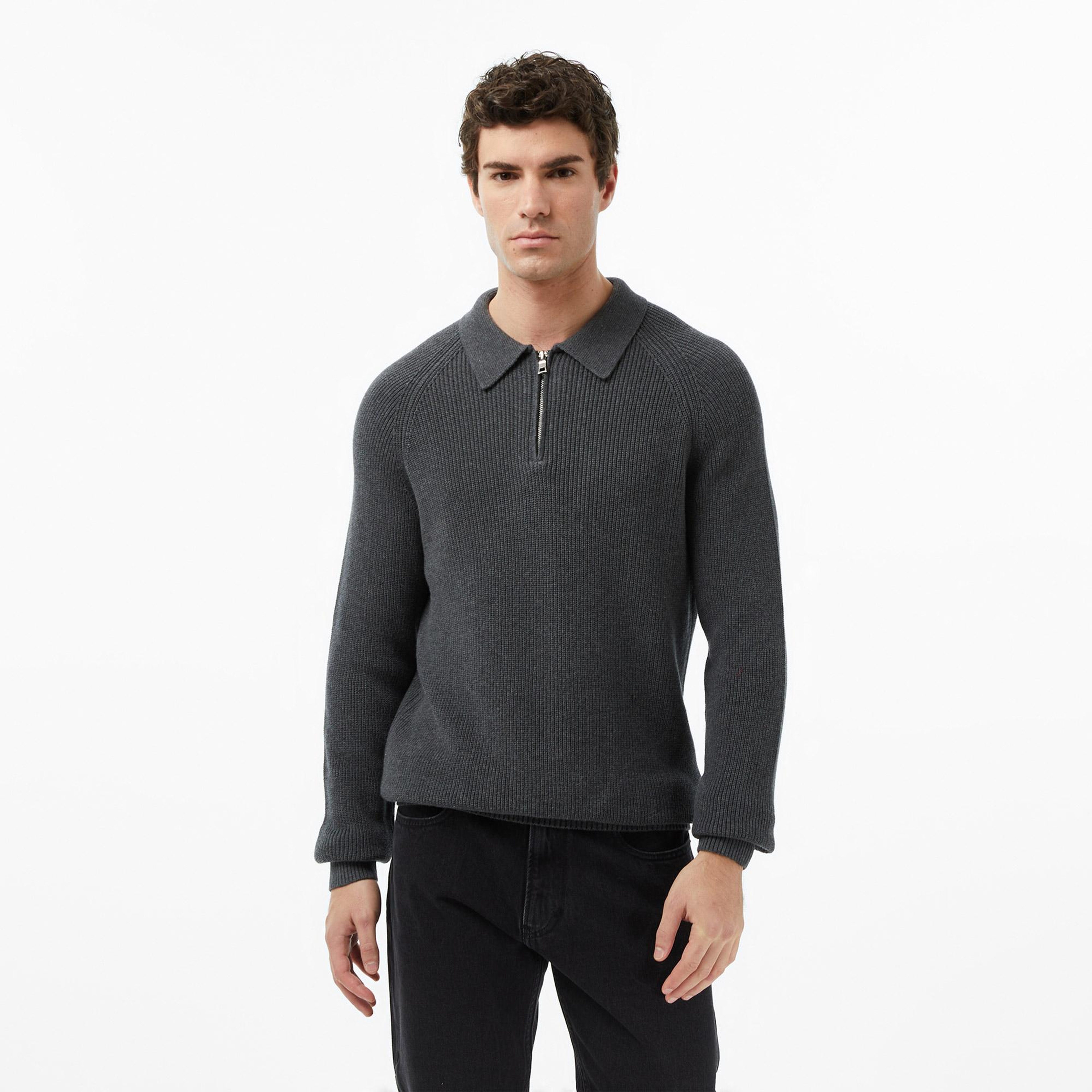 Nautica Erkek Gri Classic Fit Kazak