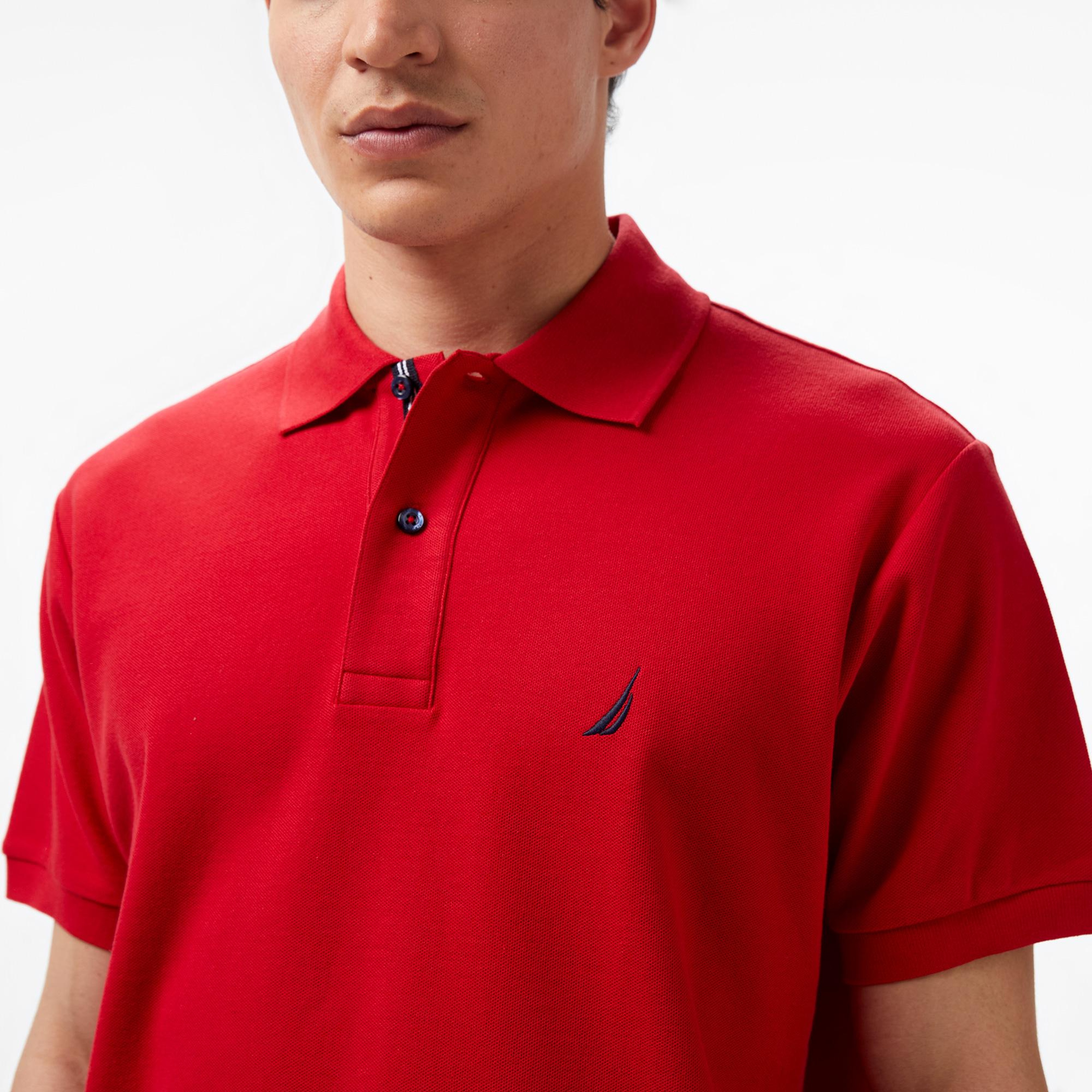 Nautica Erkek Kırmızı Classic Fit Kısa Kollu Polo Yaka T-Shirt