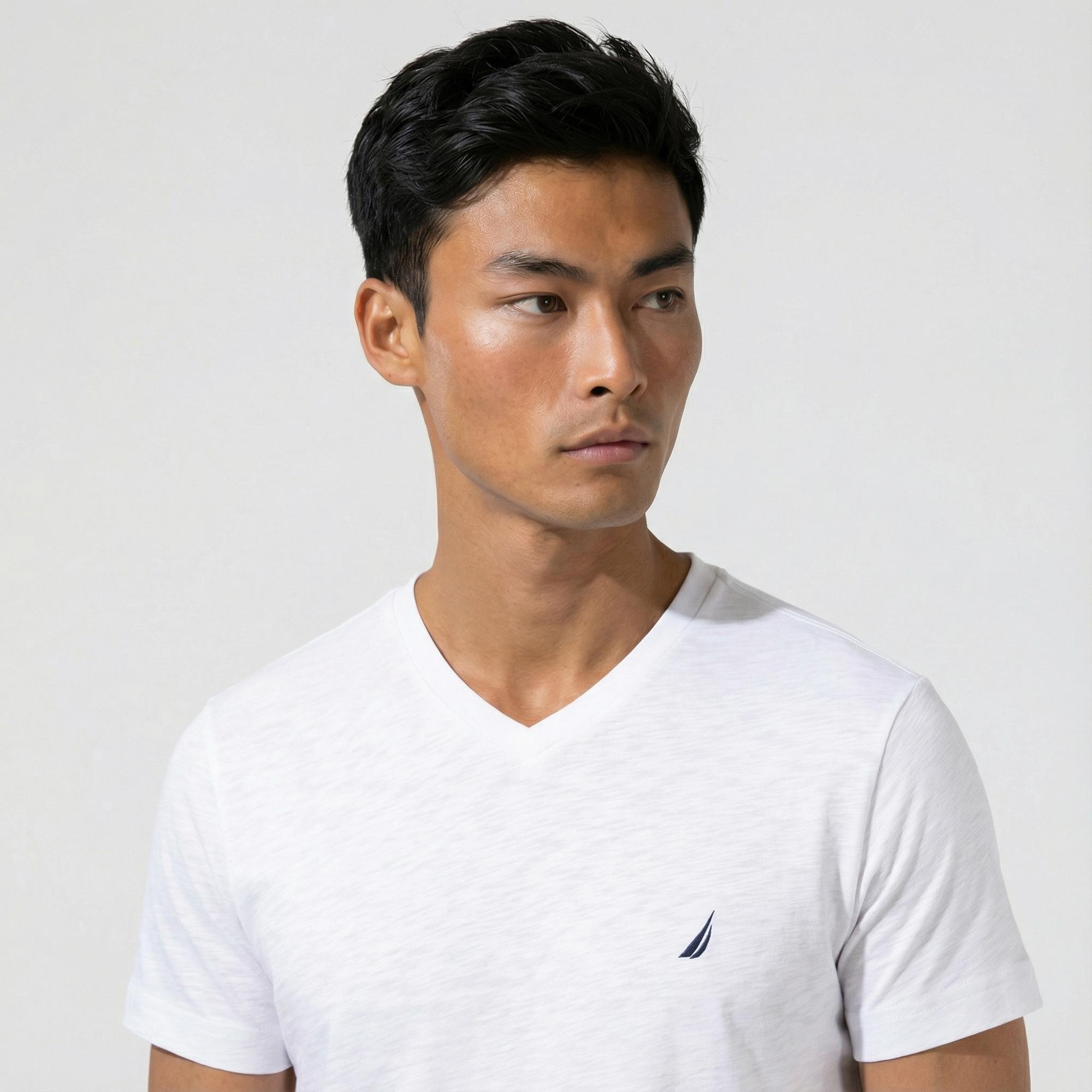 Nautica Erkek Beyaz Standart Fit T-Shirt