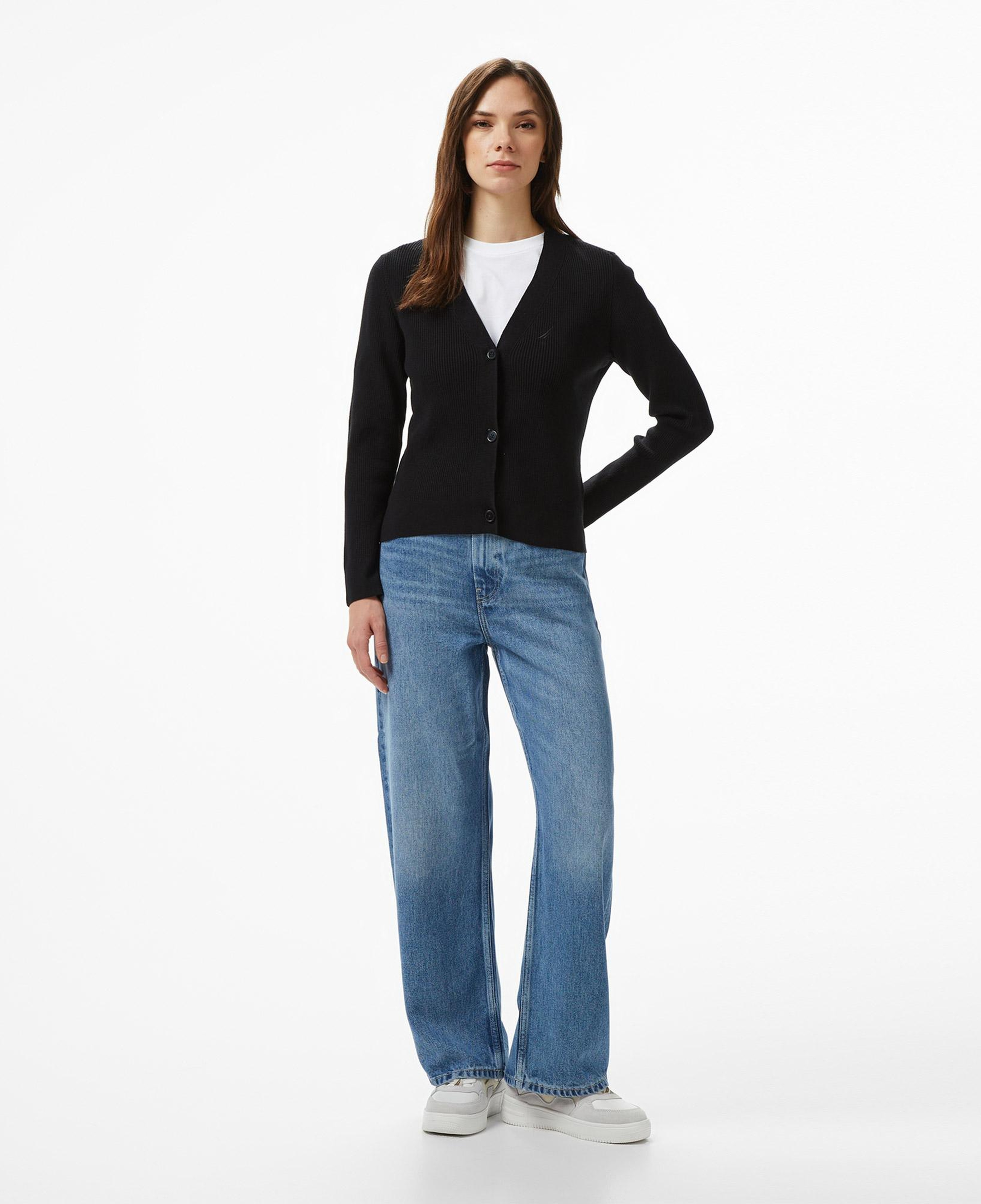 Nautica Kadın Siyah Regular Fit Hırka