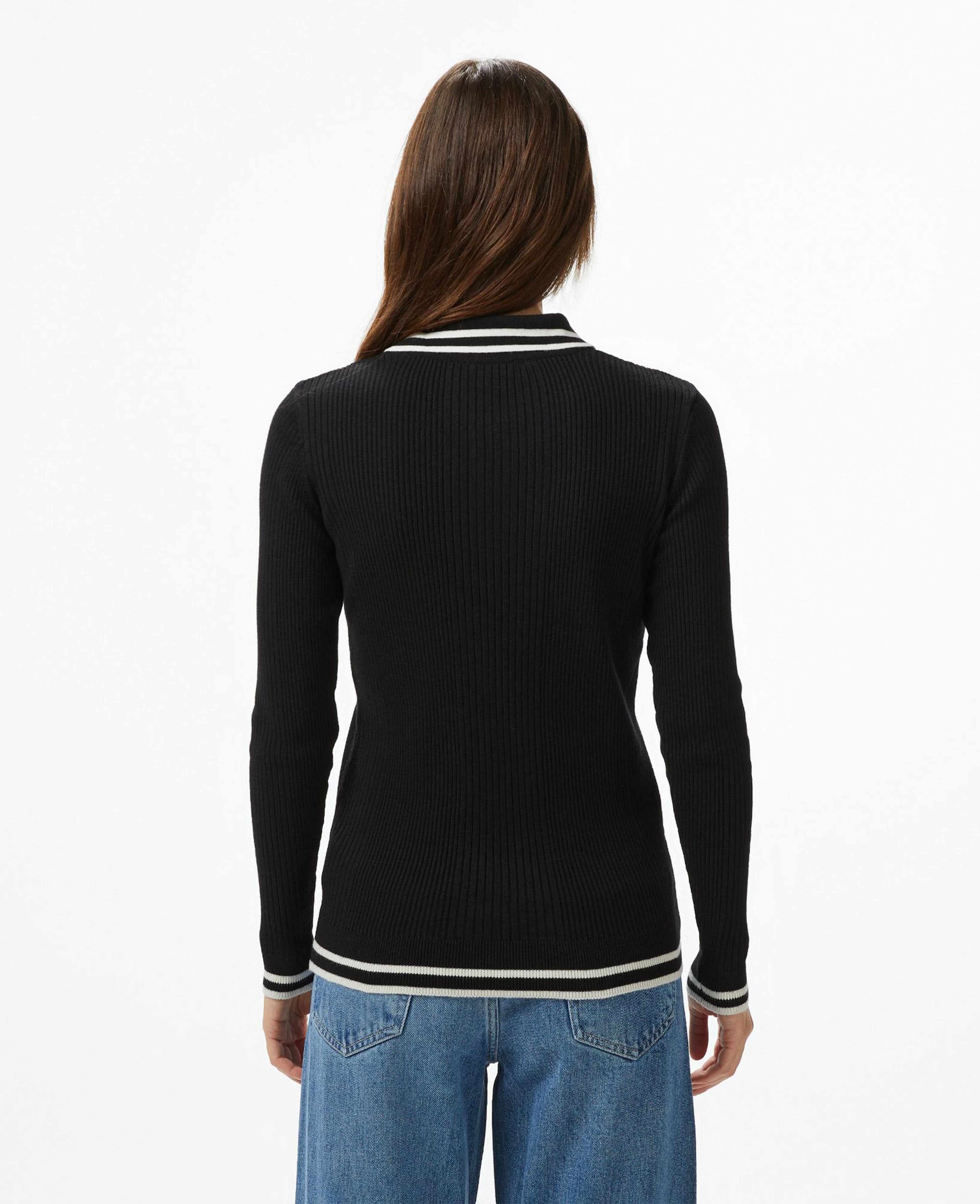 Nautica Kadın Siyah Classic Fit Uzun Kollu Polo Yaka T-Shirt