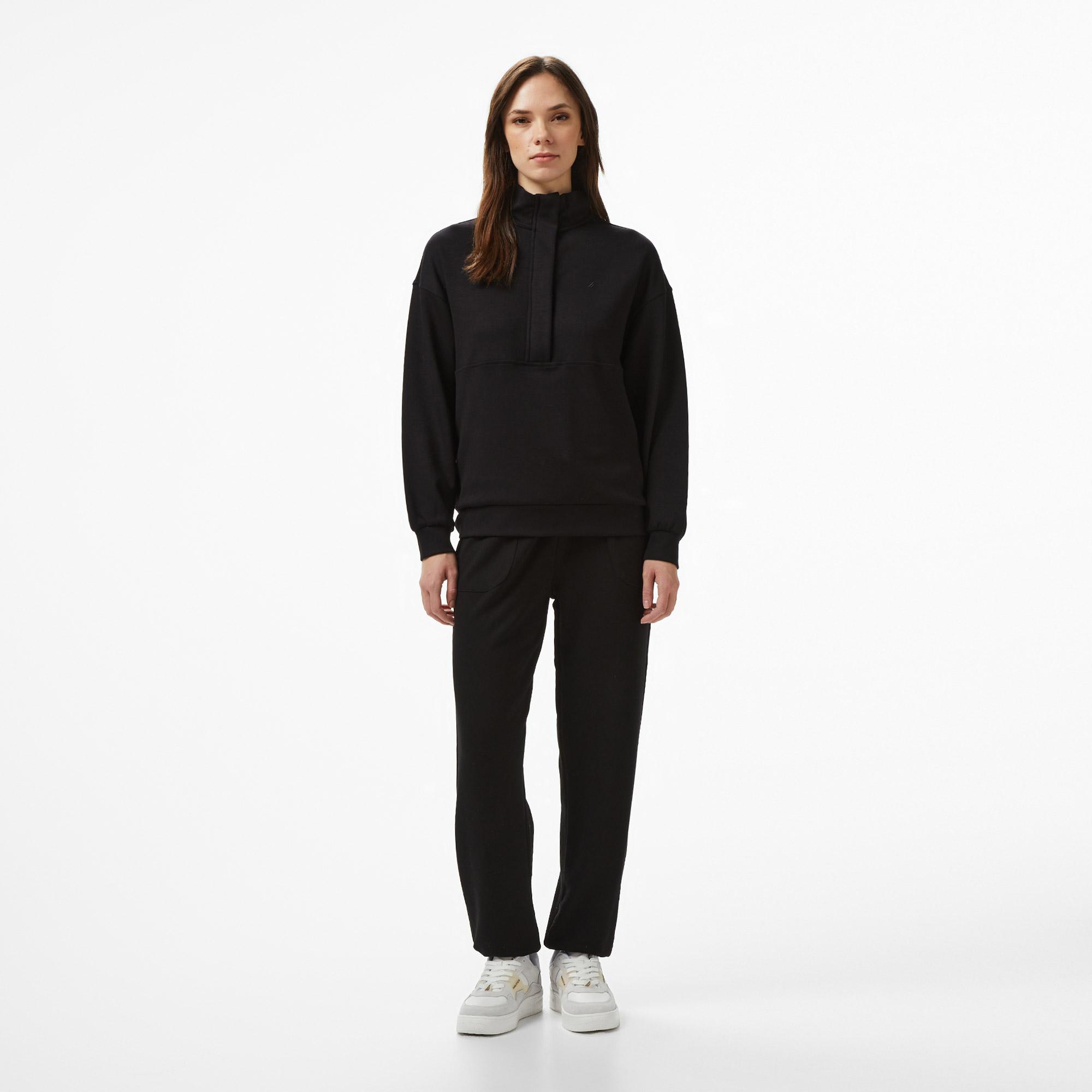 Nautica Kadın Siyah Regular Fit Sweatshirt