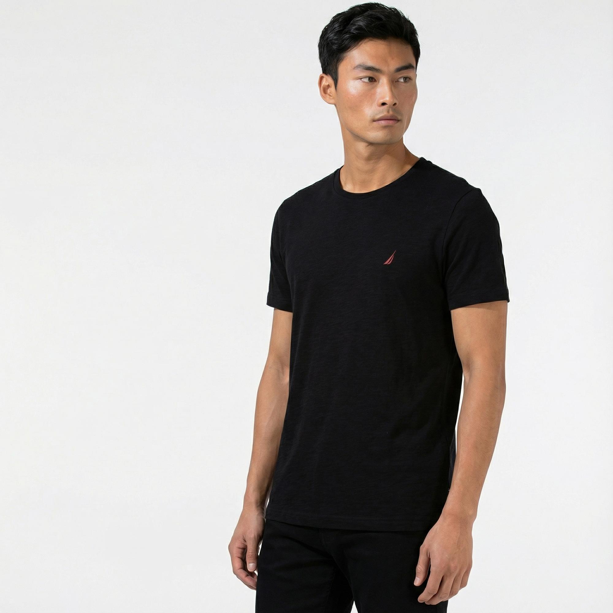 Nautica Erkek Siyah Standart Fit T-Shirt