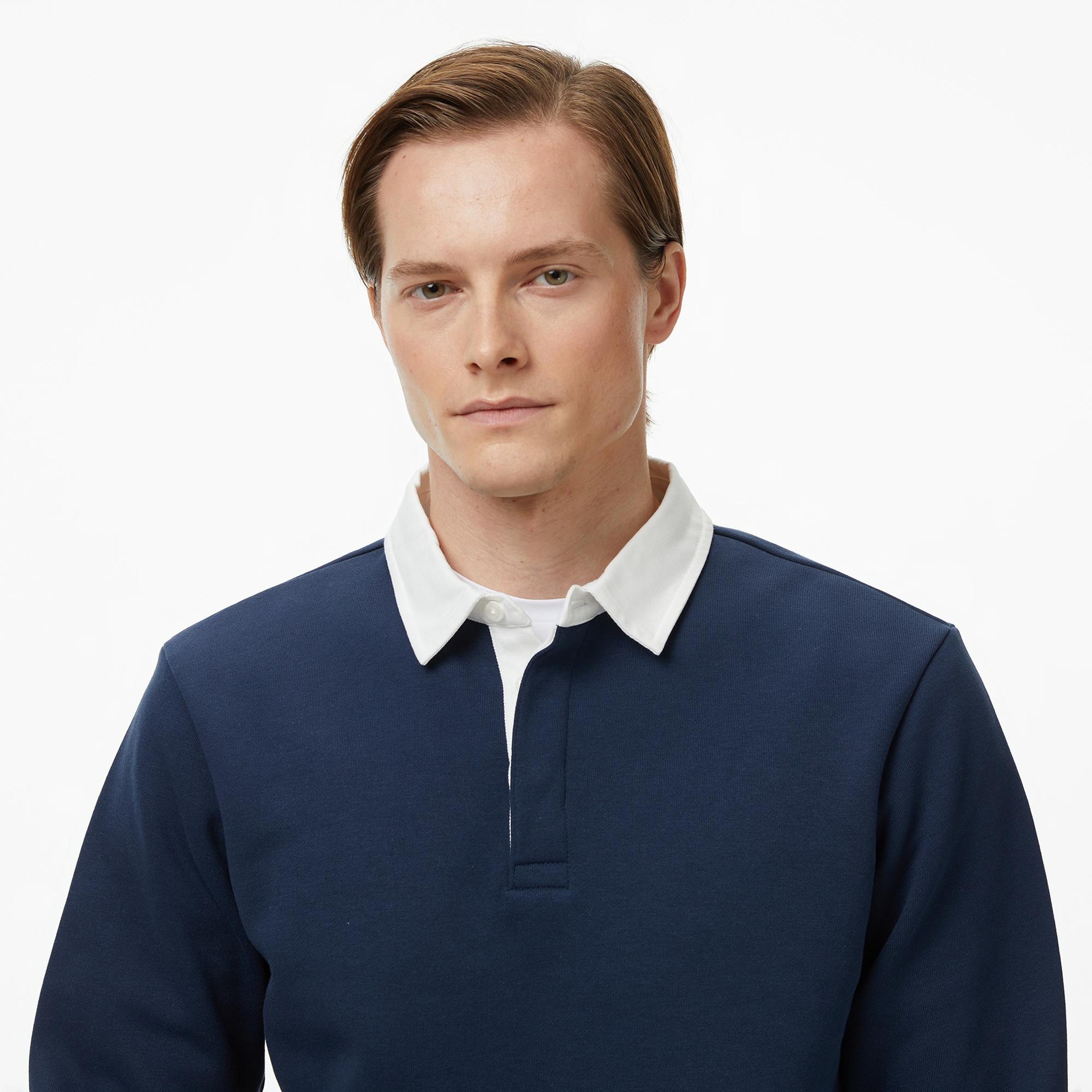 Nautica Erkek Lacivert Uzun Kollu Polo Yaka T-Shirt