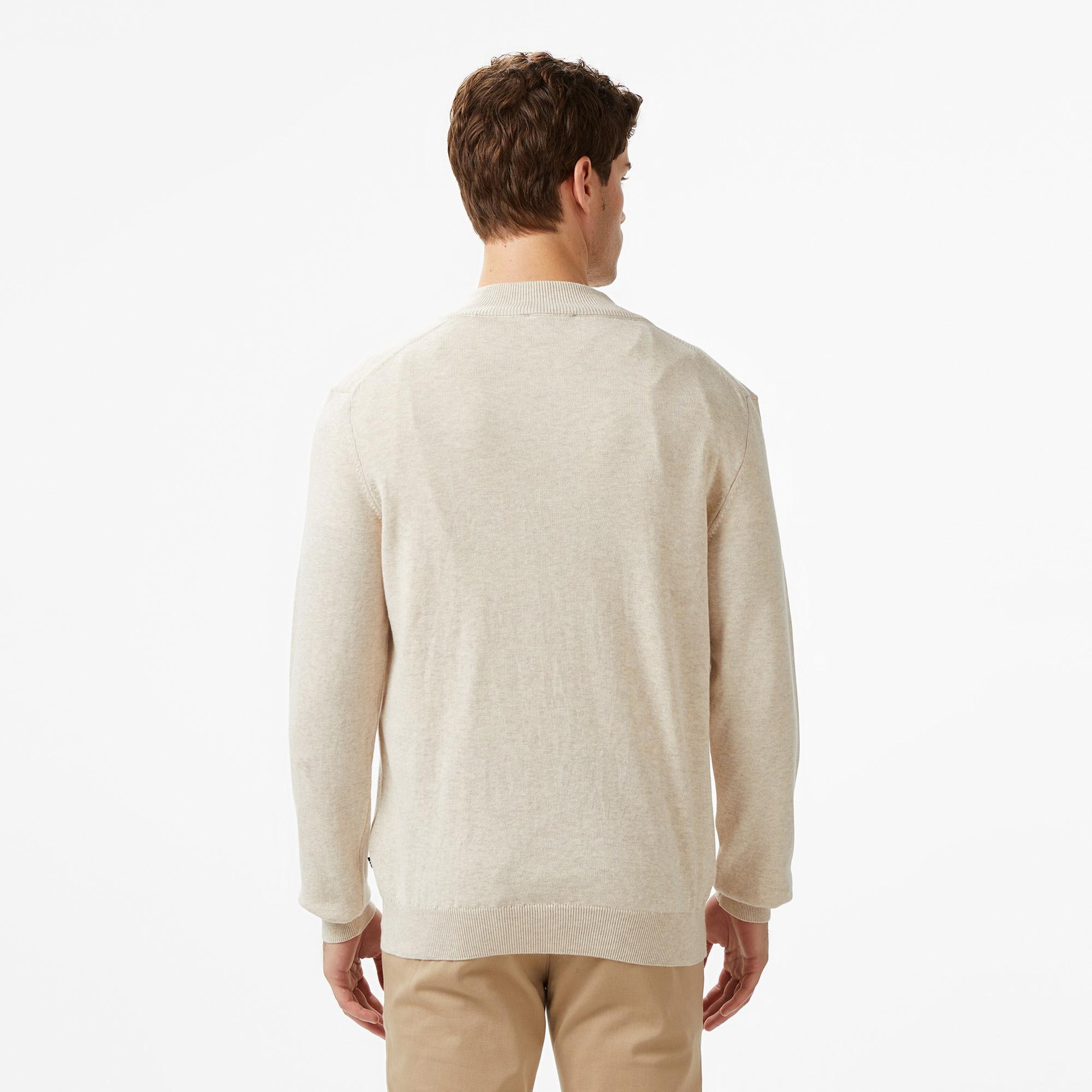 Nautica Erkek Krem Rengi Classic Fit Kazak