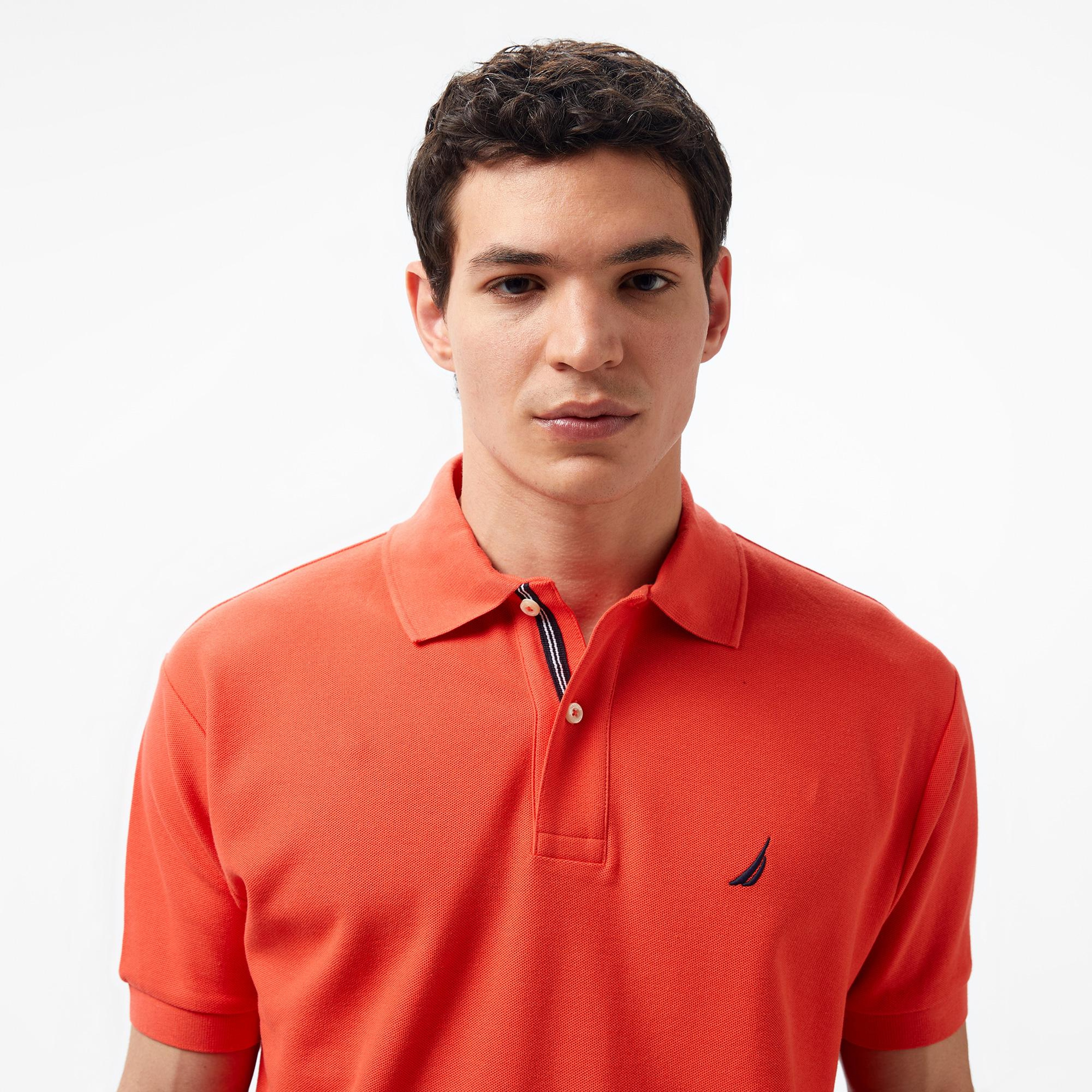 Nautica Erkek Turuncu Classic Fit Kısa Kollu Polo Yaka T-Shirt