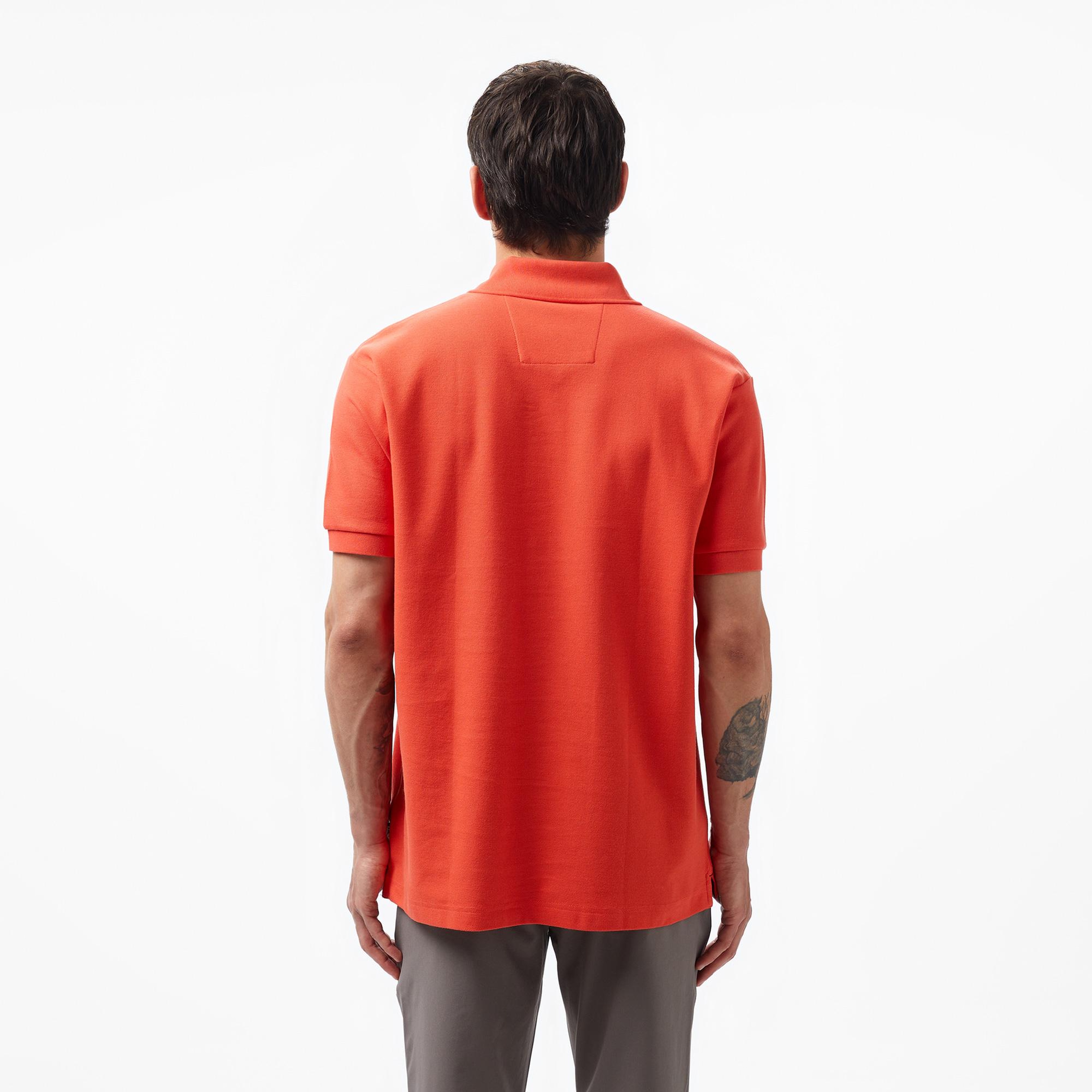 Nautica Erkek Turuncu Classic Fit Kısa Kollu Polo Yaka T-Shirt