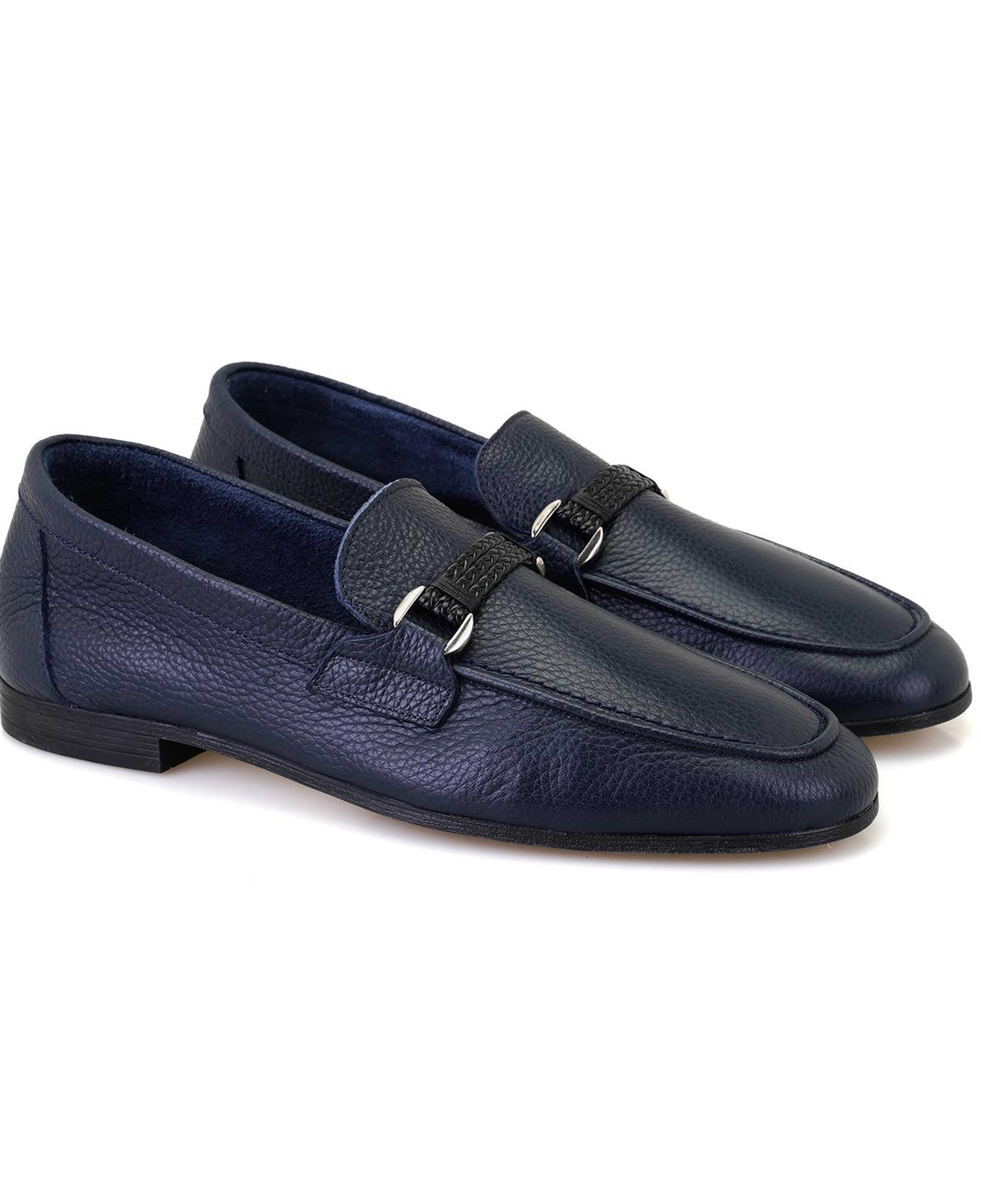 Drake Lacivert Erkek Deri Loafer