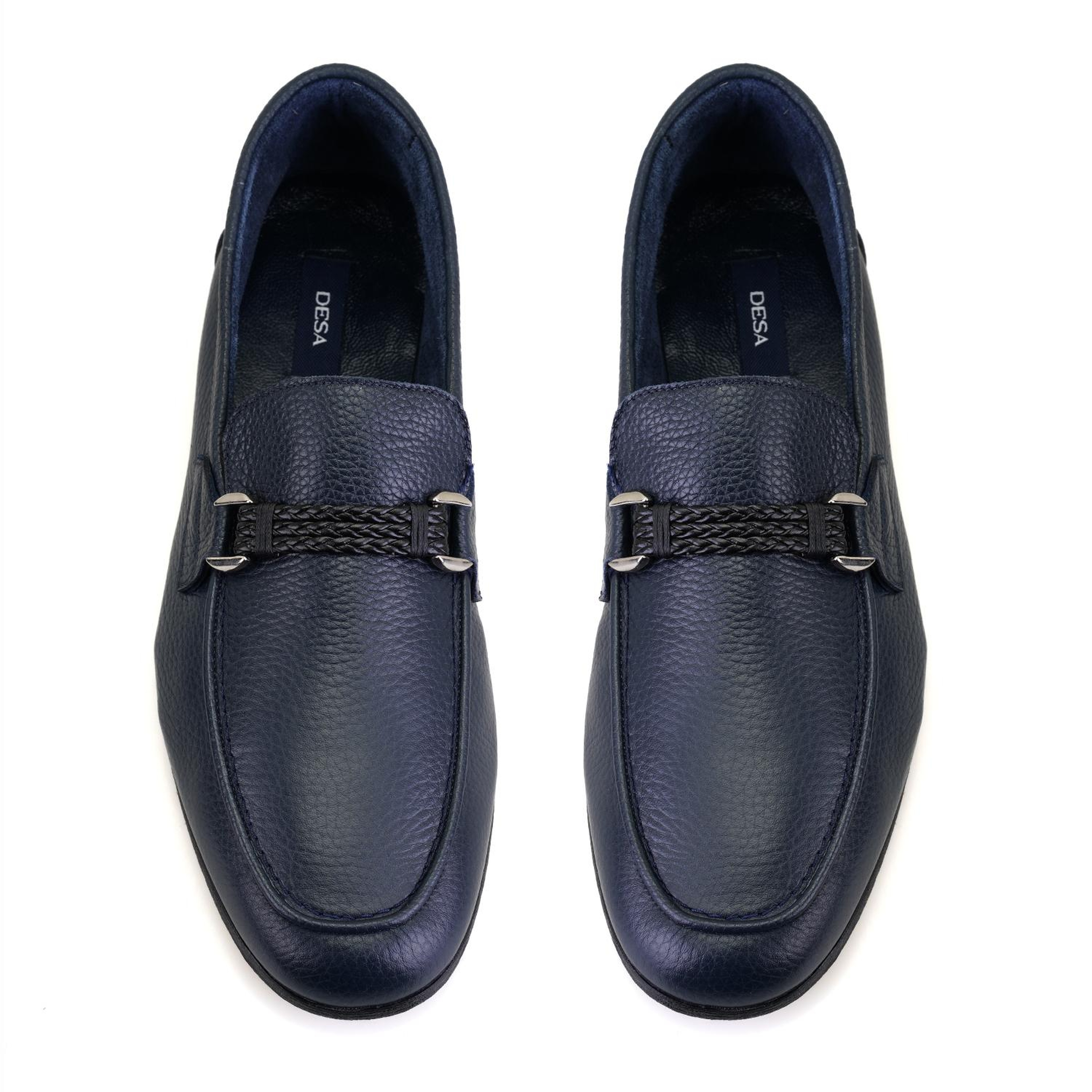 Drake Lacivert Erkek Deri Loafer