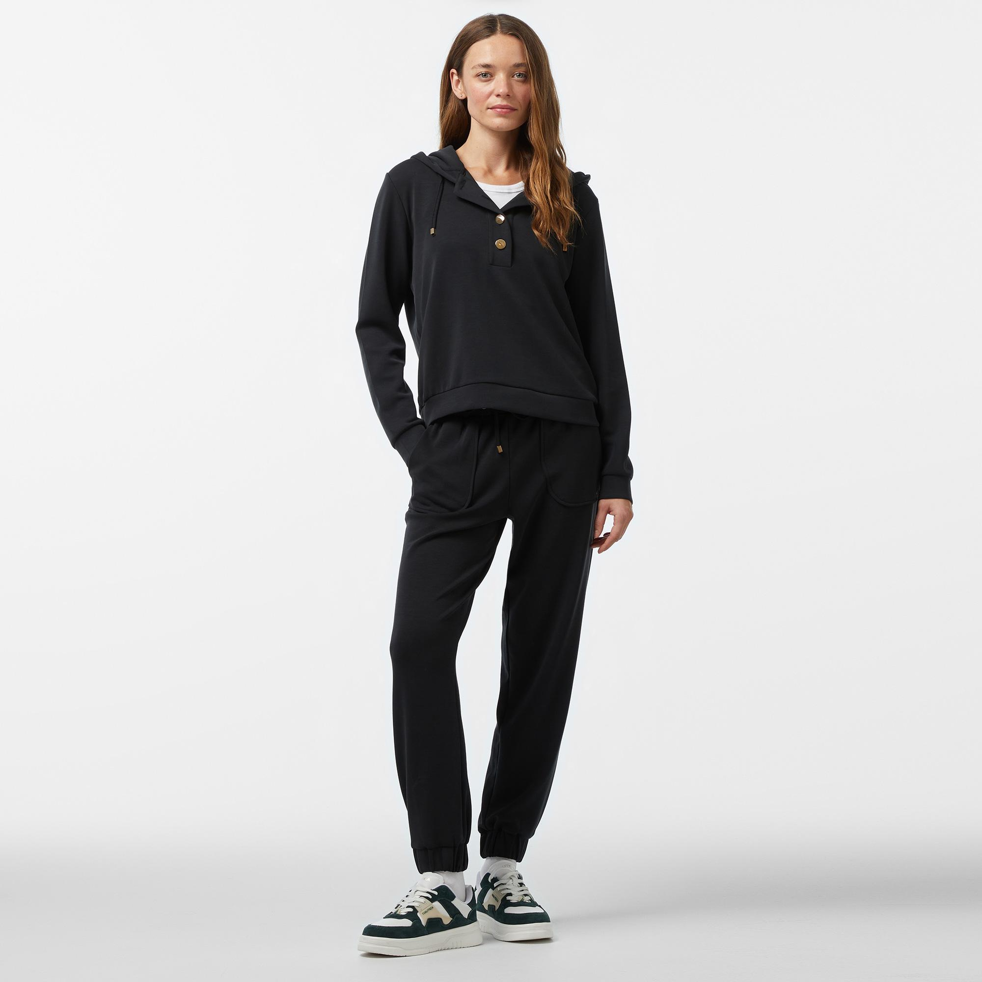 Nautica Kadın Siyah Regular Fit Eşofman Altı