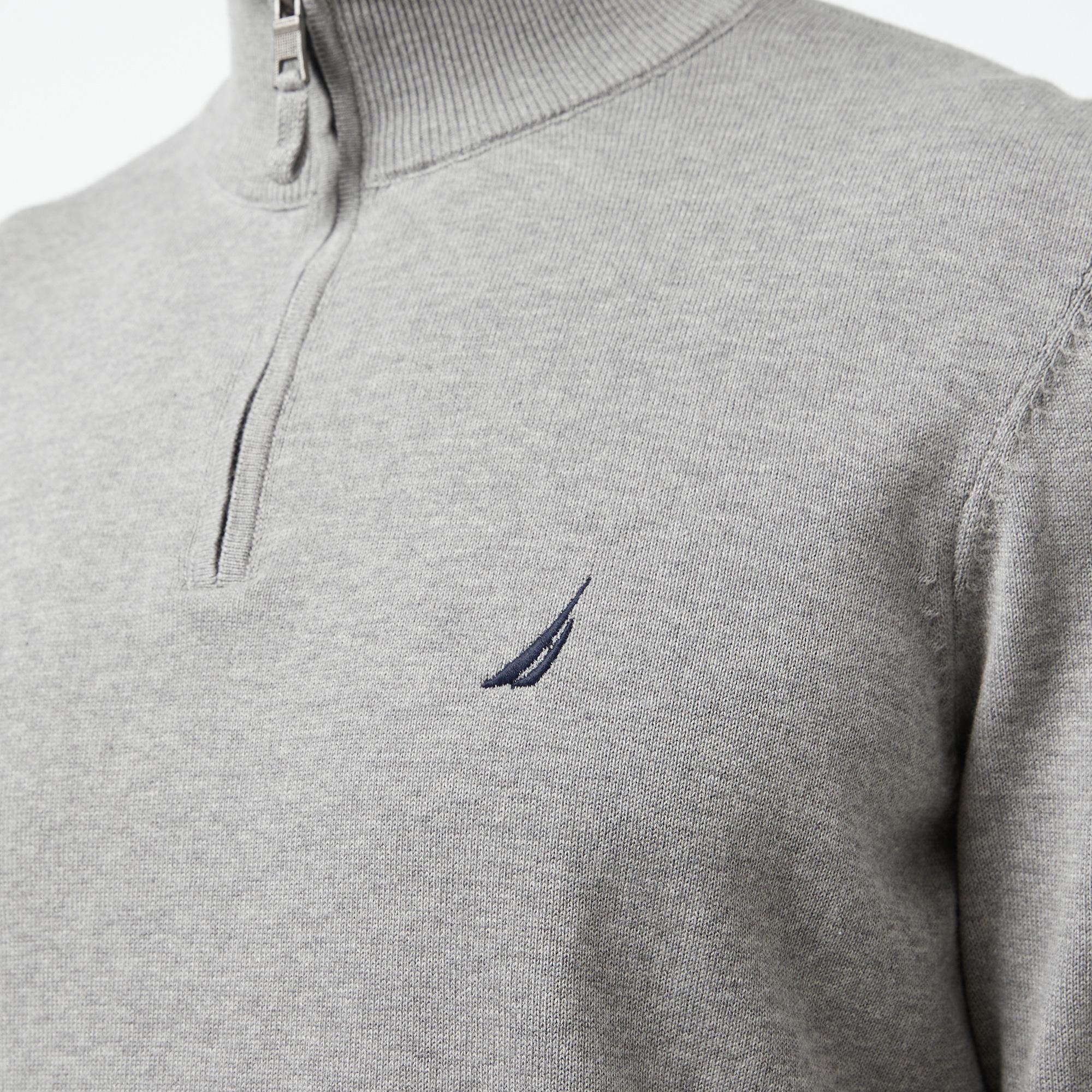 Nautica Erkek Gri Standart Fit Dik Yakalı Kazak