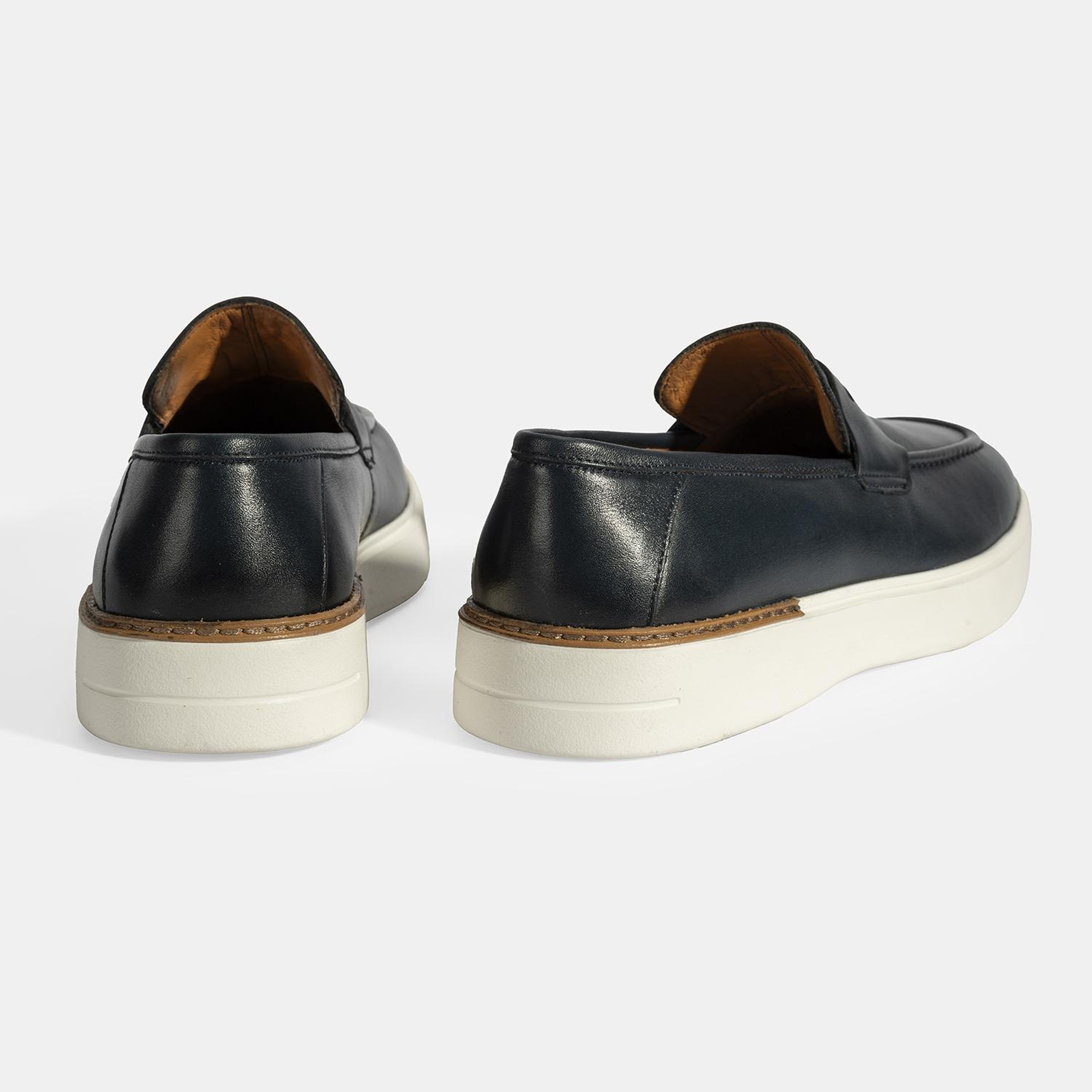 Erkek Lacivert Deri Loafer