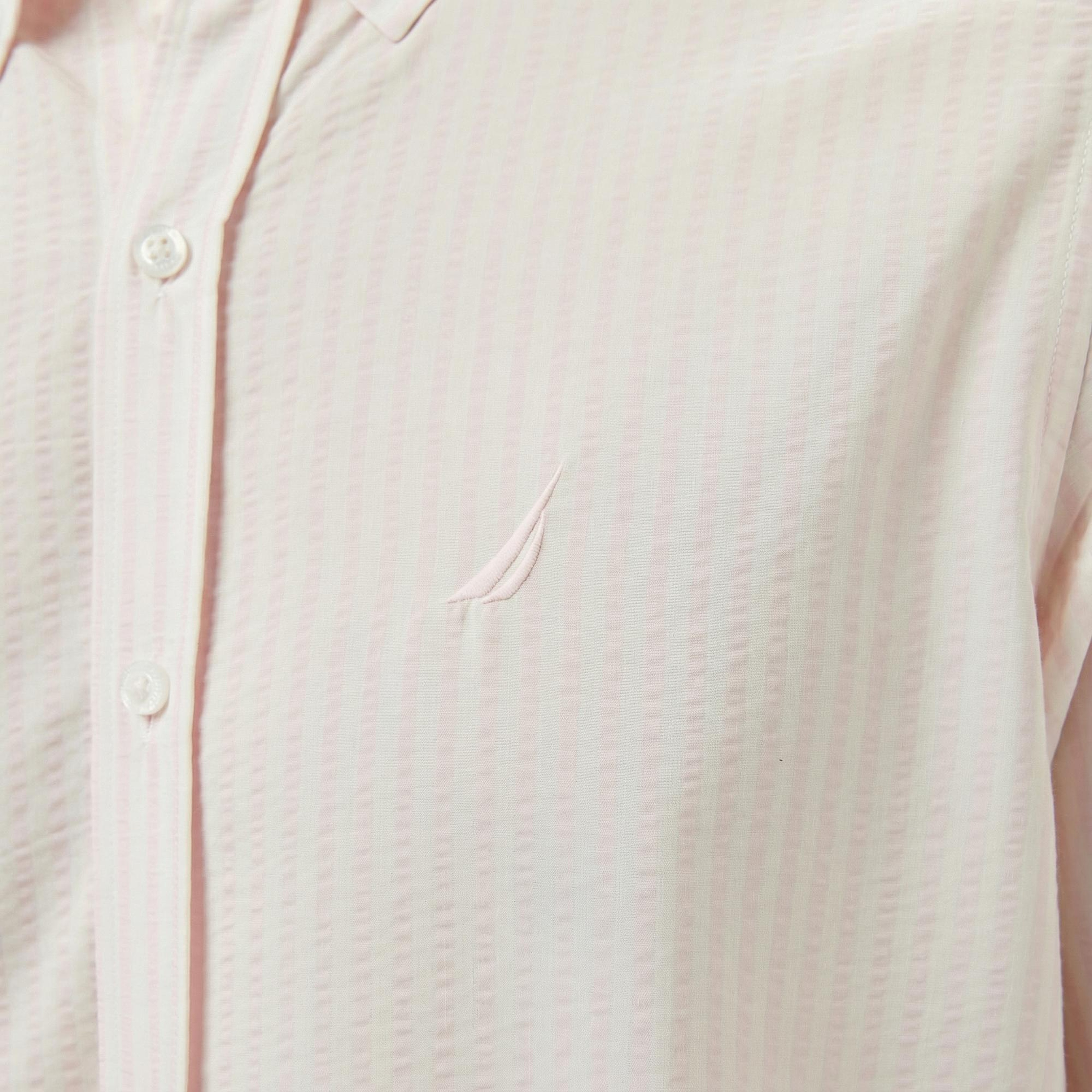 Nautica Erkek Pembe Classic Fit Çizgili Gömlek