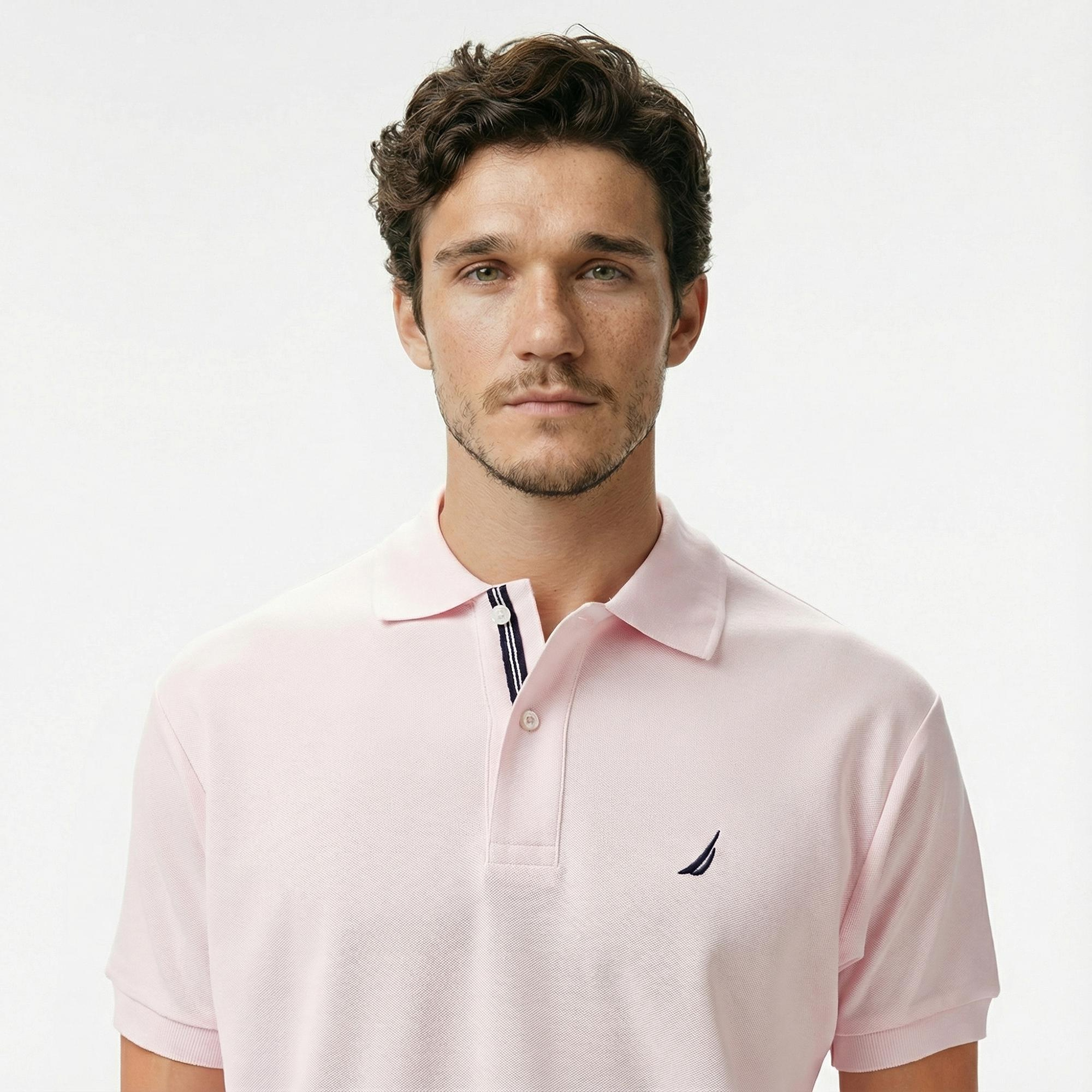 Nautica Erkek Pembe Classic Fit Polo Yaka T-Shirt