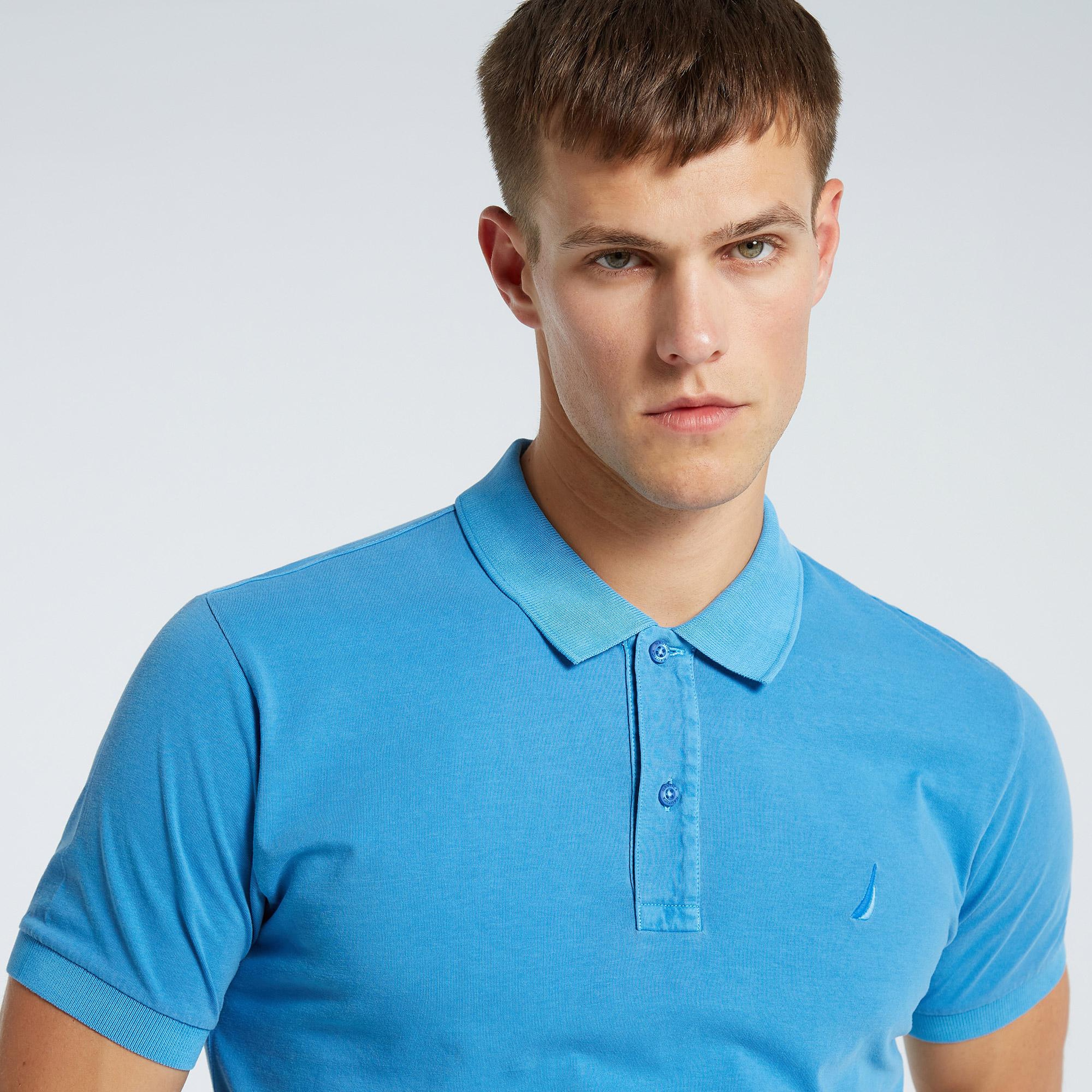 Nautica Erkek Mavi Classic Fit Kısa Kollu Polo Yaka T-Shirt