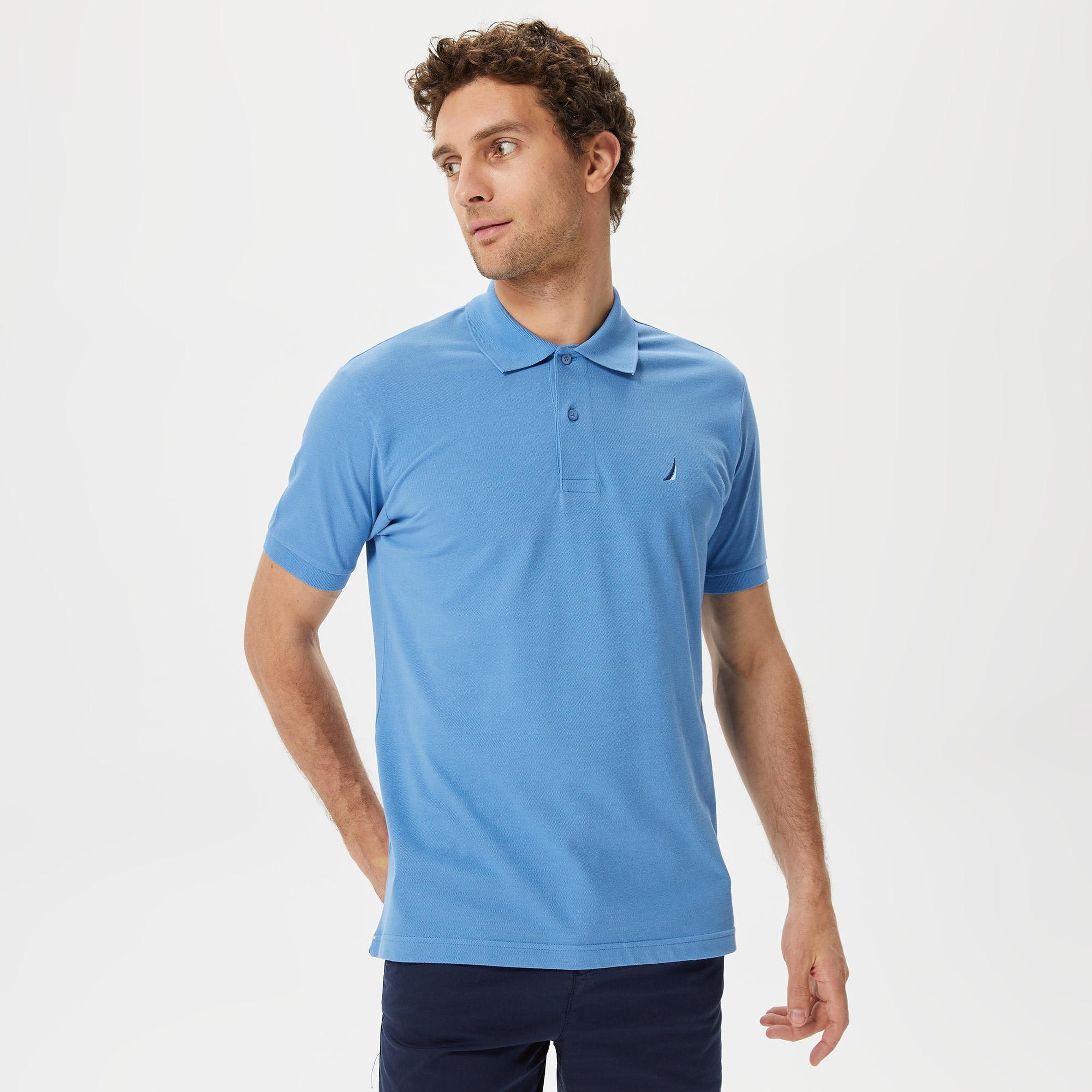 Nautica Erkek Mavi Classic Fit Kısa Kollu Polo Yaka T-Shirt