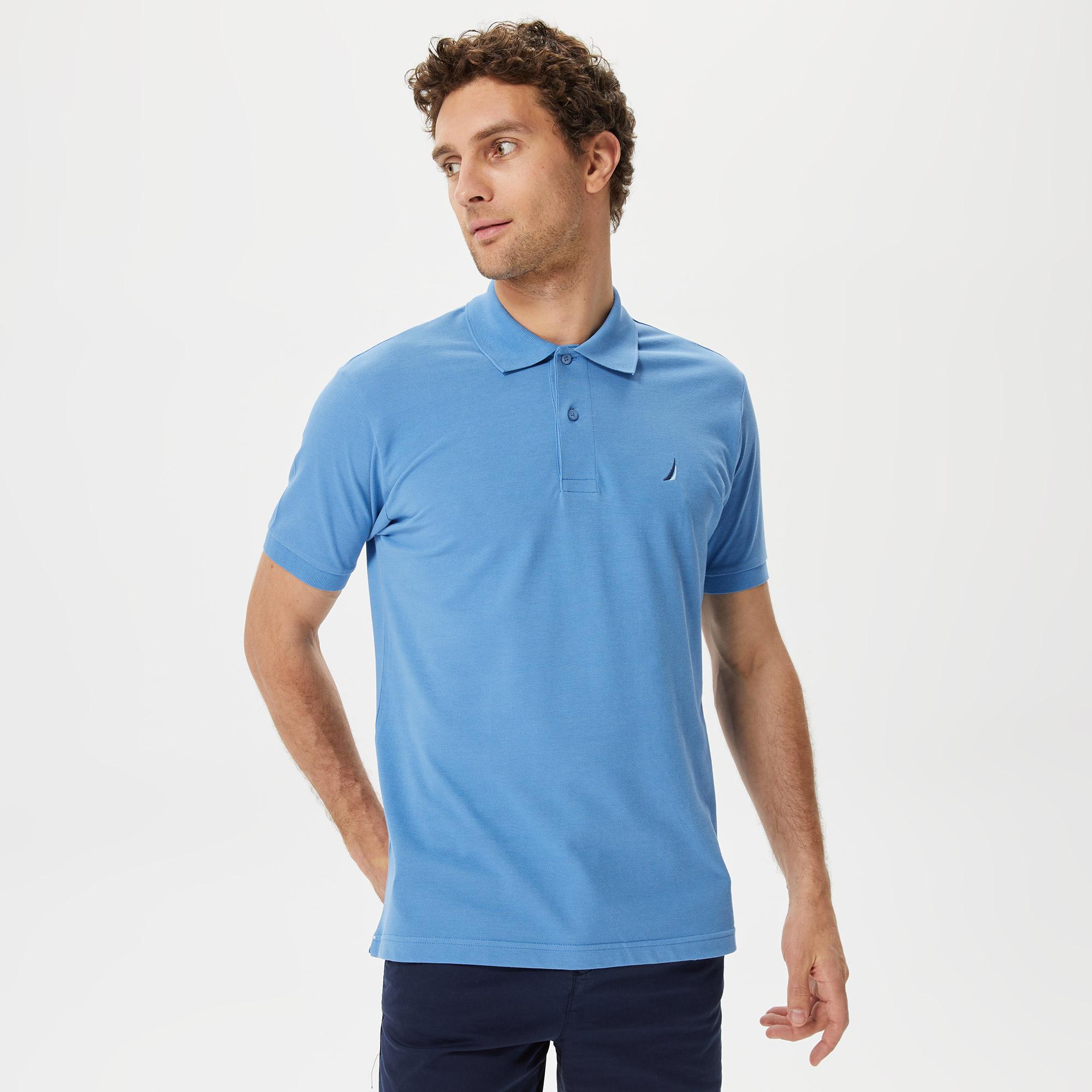 Nautica Erkek Mavi Classic Fit Kısa Kollu Polo Yaka T-Shirt