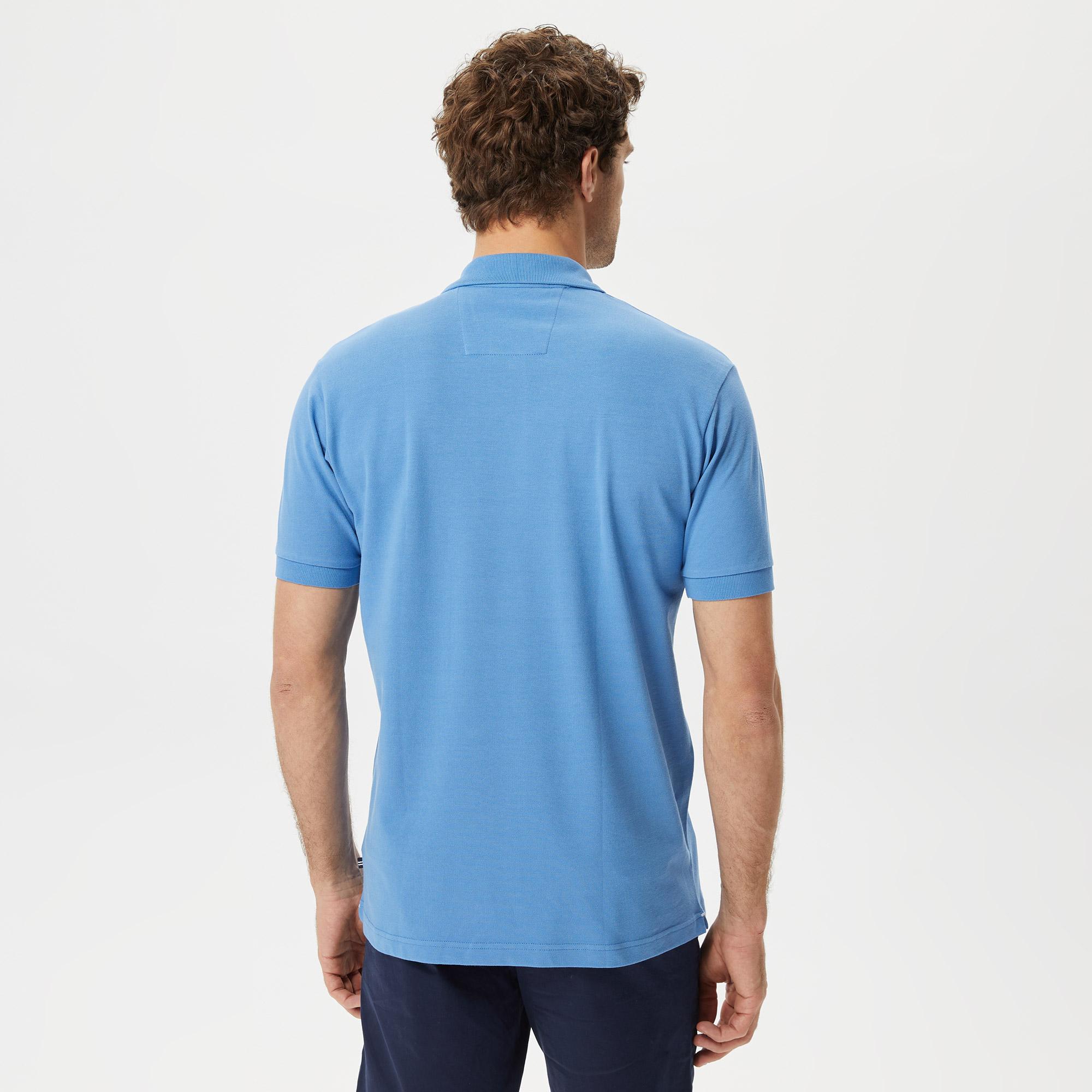 Nautica Erkek Mavi Classic Fit Kısa Kollu Polo Yaka T-Shirt