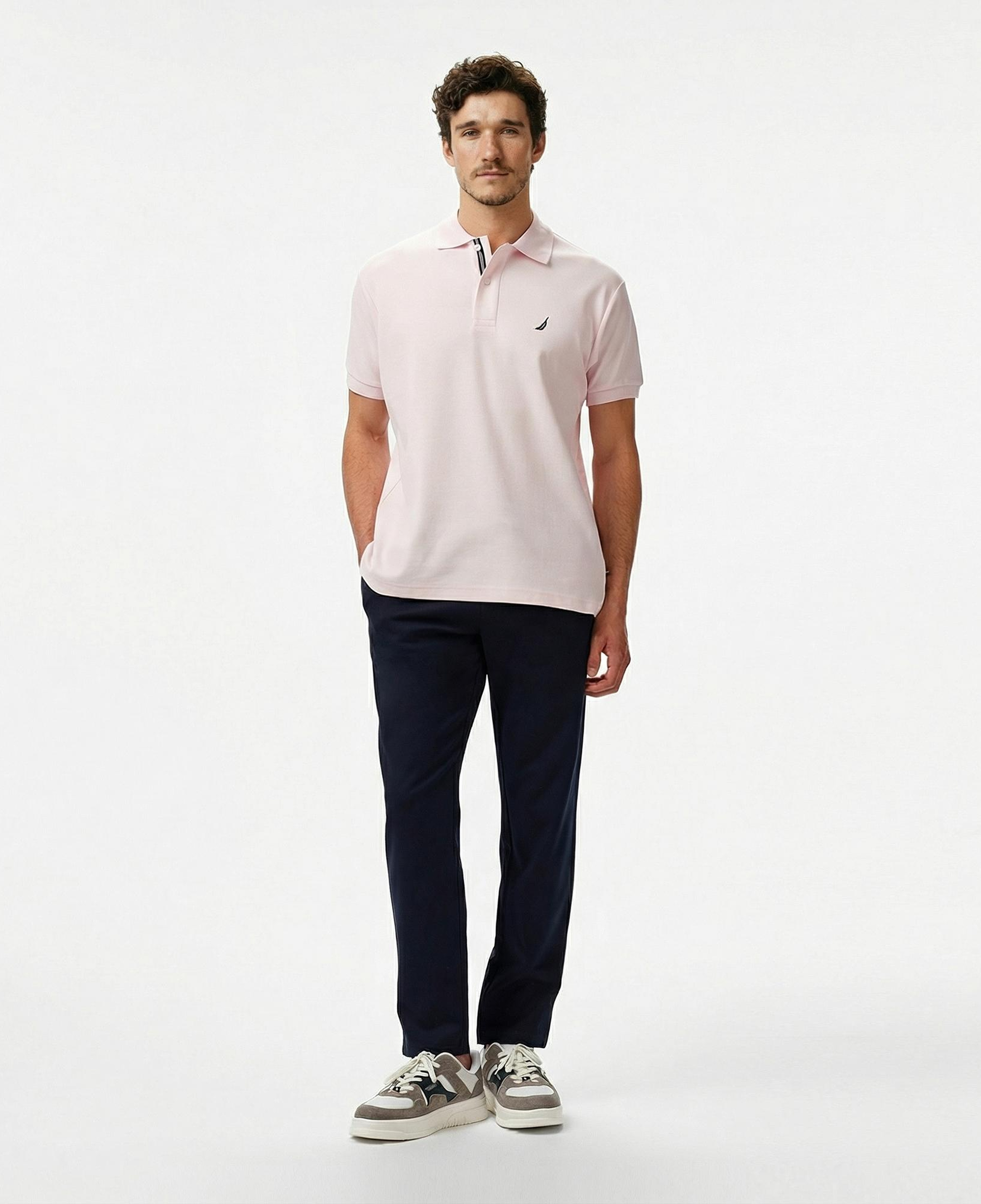 Nautica Erkek Pembe Classic Fit Polo Yaka T-Shirt