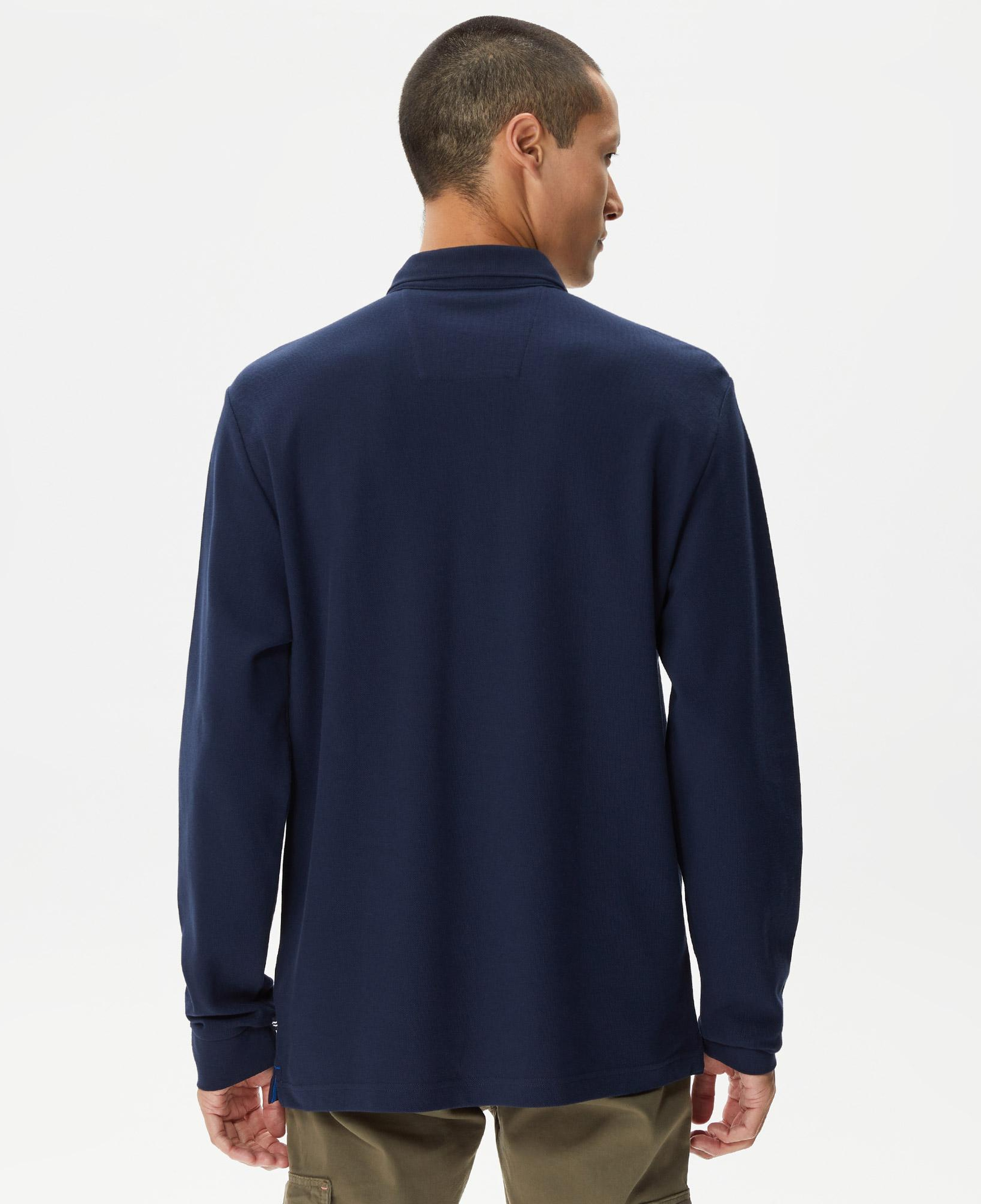 Nautica Erkek Lacivert Classic Fit Uzun Kollu Polo Yaka T-Shirt
