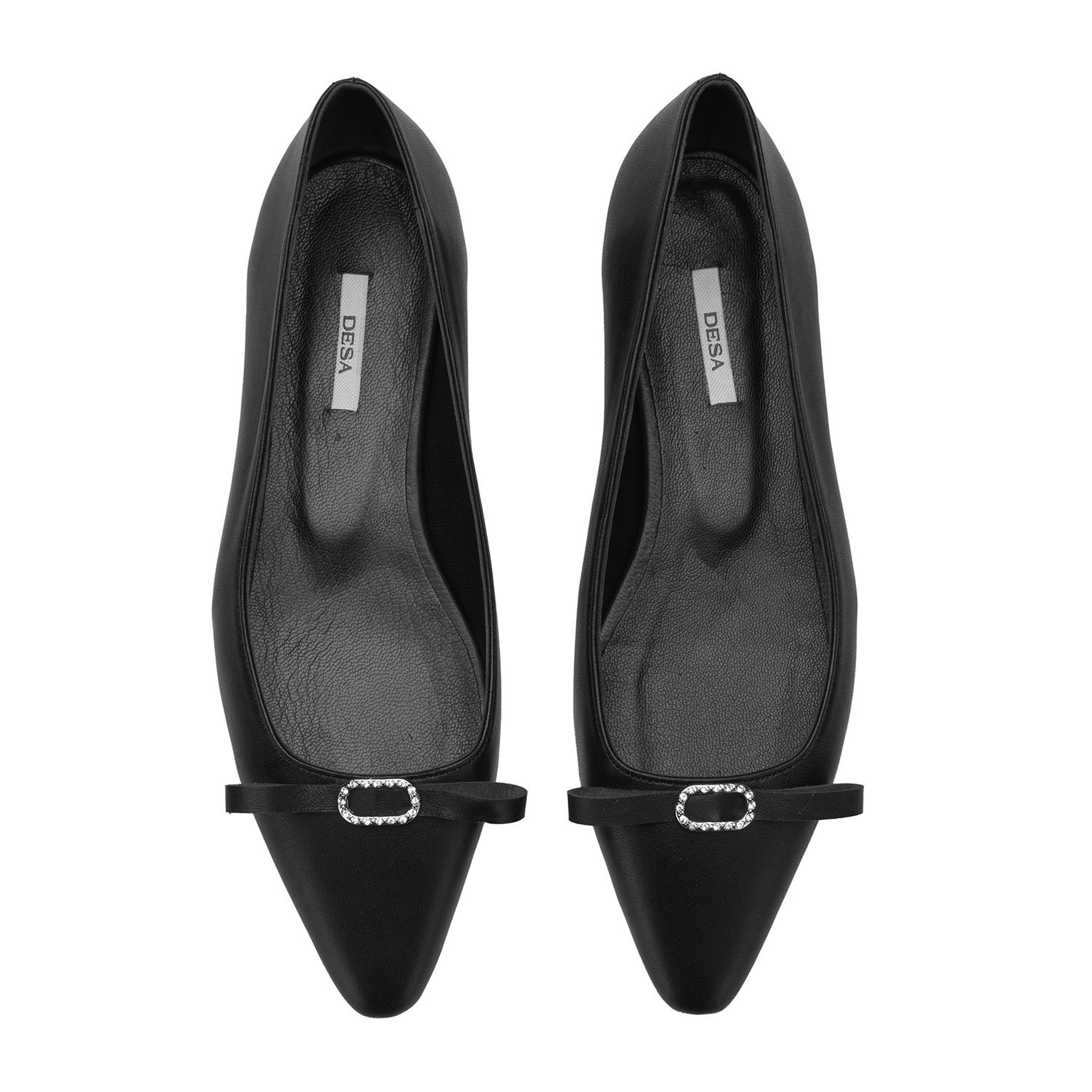 Kadın Siyah Deri Babet