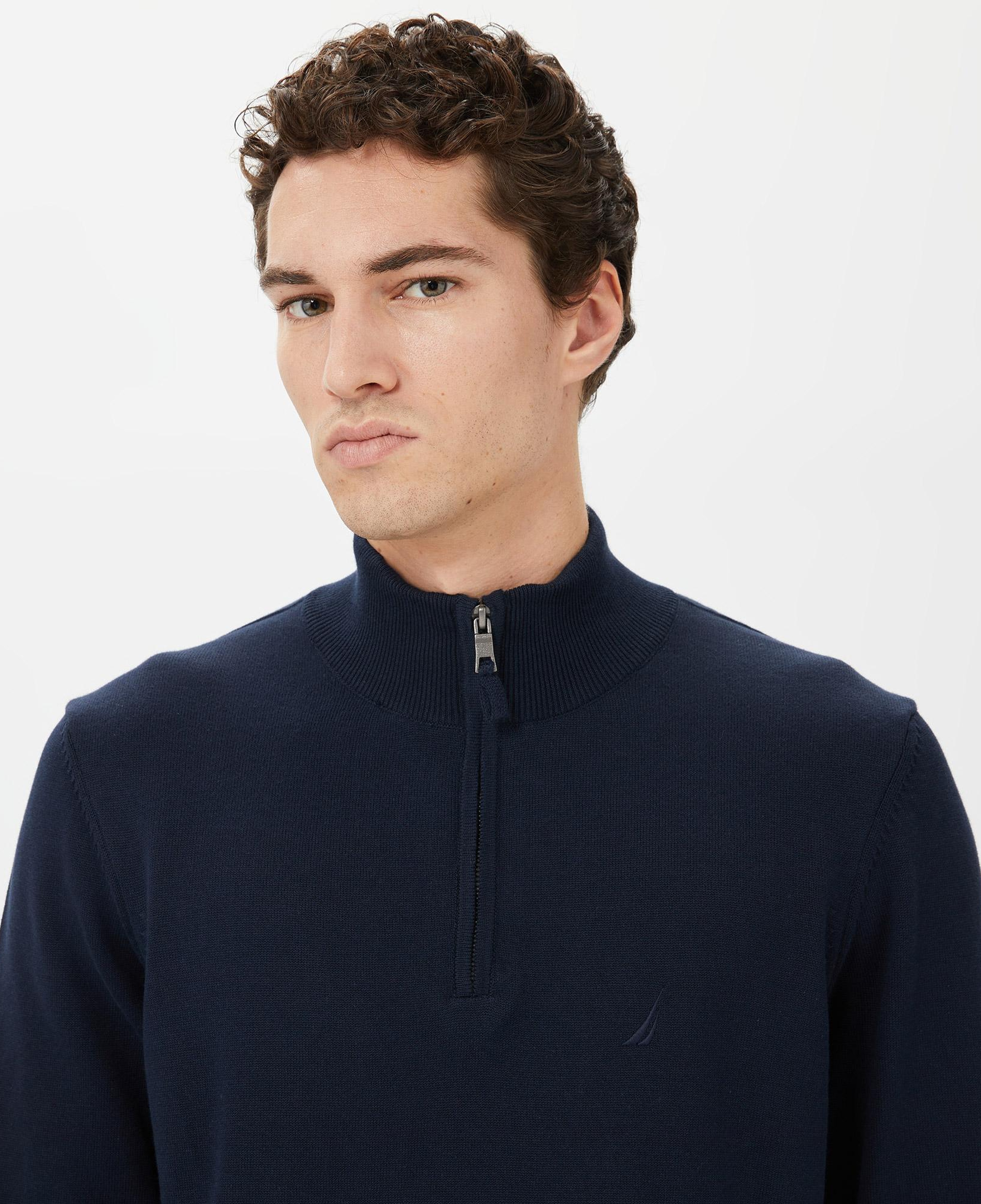 Nautica Erkek Lacivert Standart Fit Dik Yakalı Kazak