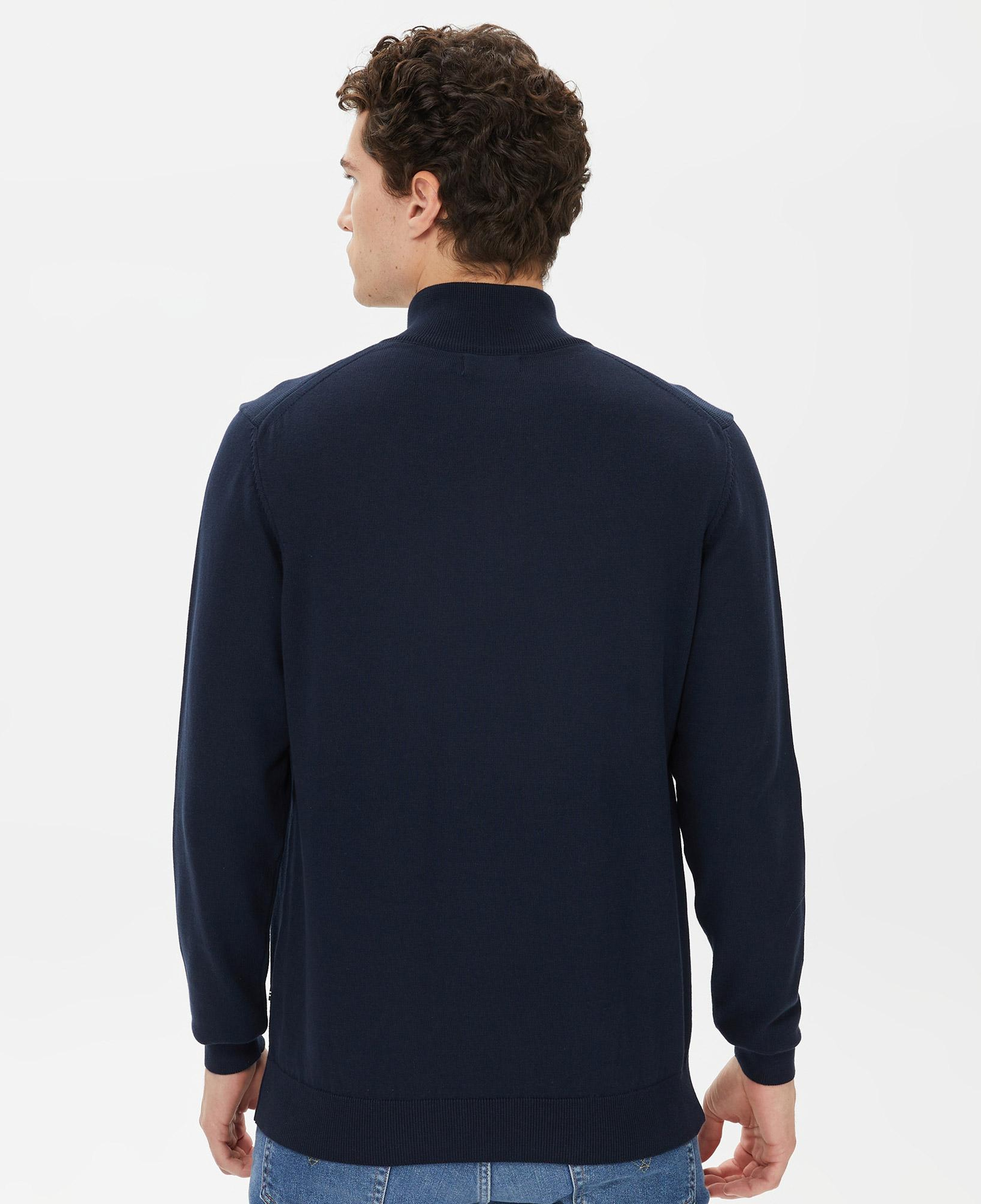 Nautica Erkek Lacivert Standart Fit Dik Yakalı Kazak