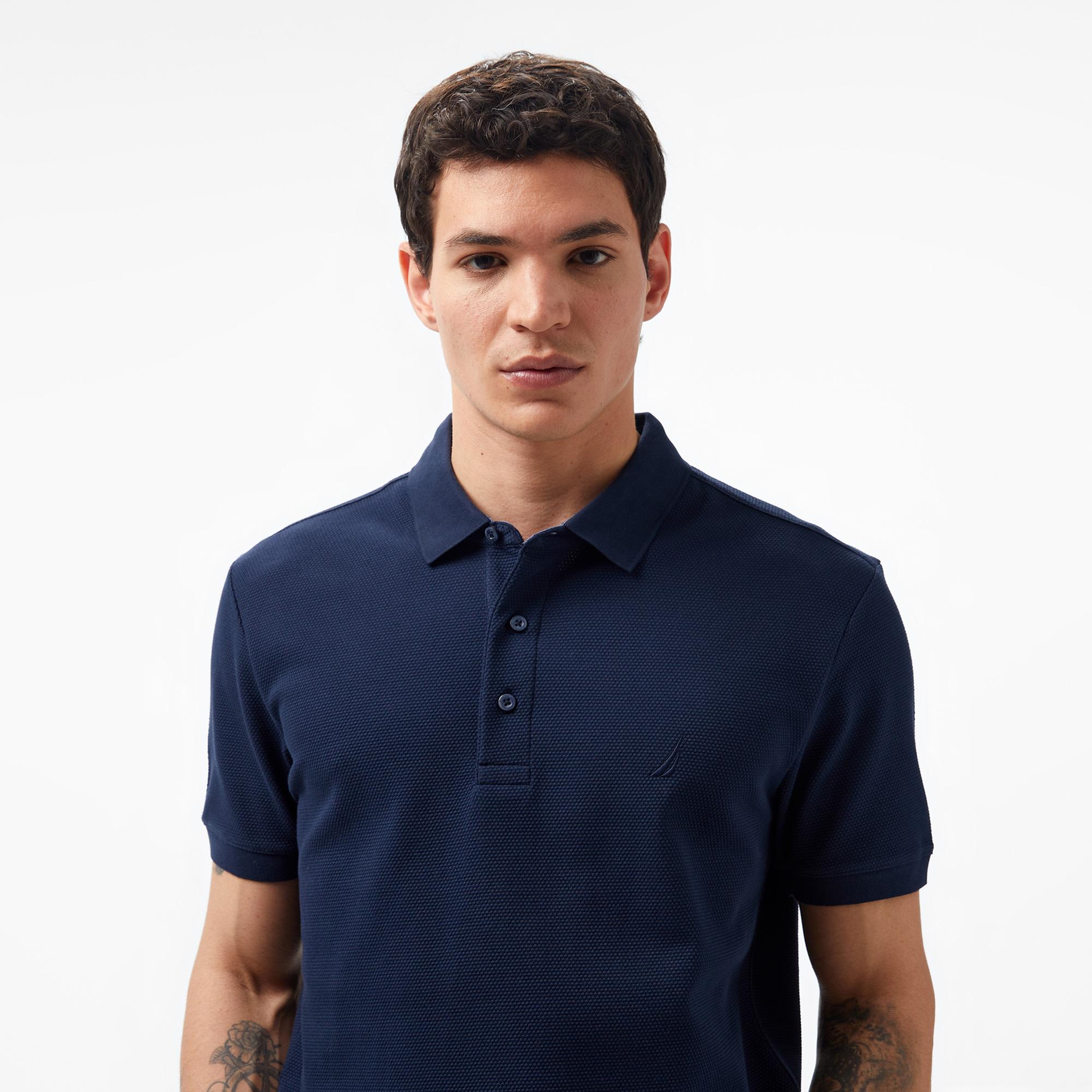 Nautica Erkek Lacivert Slim Fit Kısa Kollu Polo Yaka T-Shirt