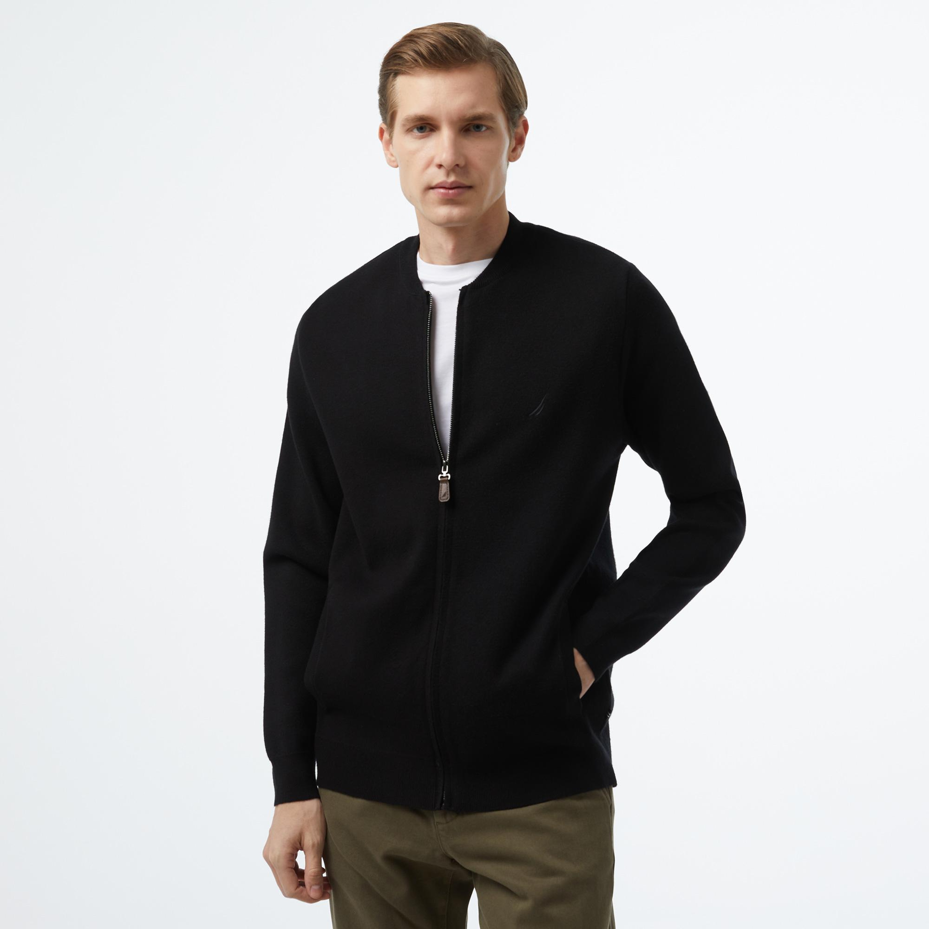 Nautica Erkek Siyah Regular Fit Hırka