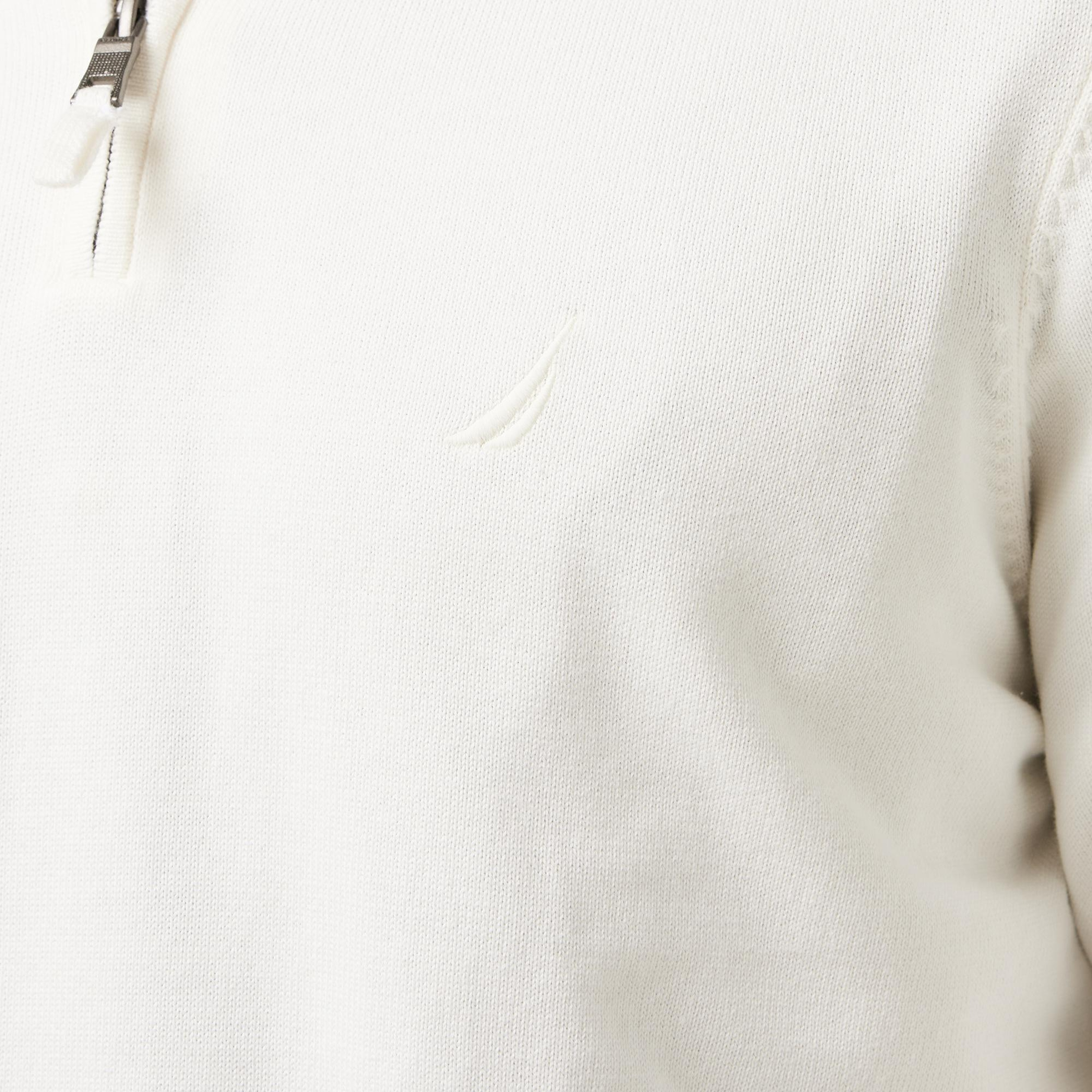 Nautica Erkek Beyaz Standart Fit Dik Yakalı Kazak