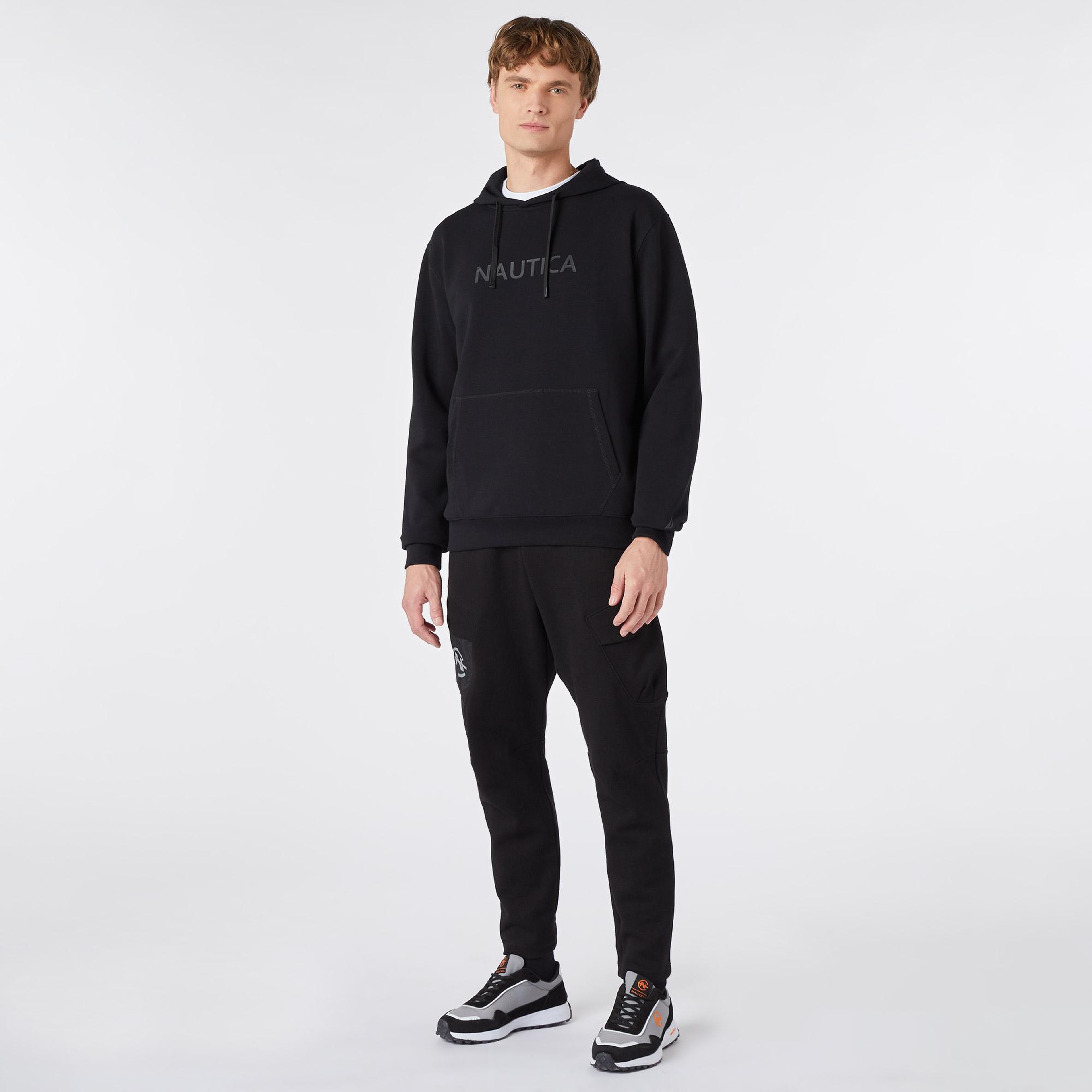 Nautica Erkek Siyah Standart Fit Kapüşonlu Sweatshirt