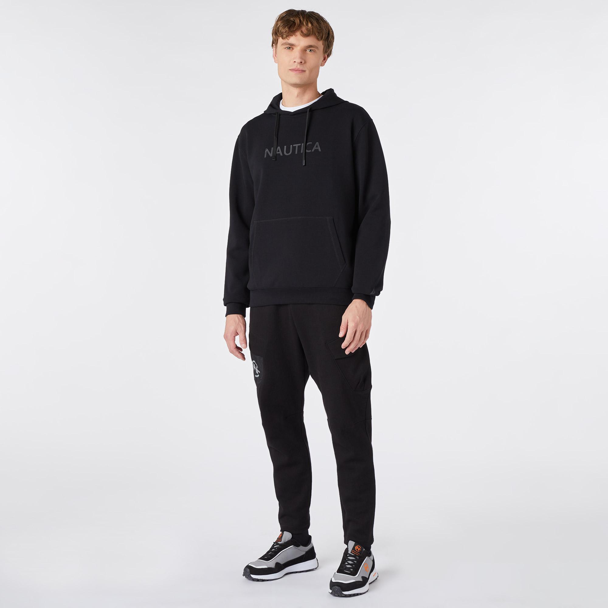 Nautica Erkek Siyah Standart Fit Kapüşonlu Sweatshirt