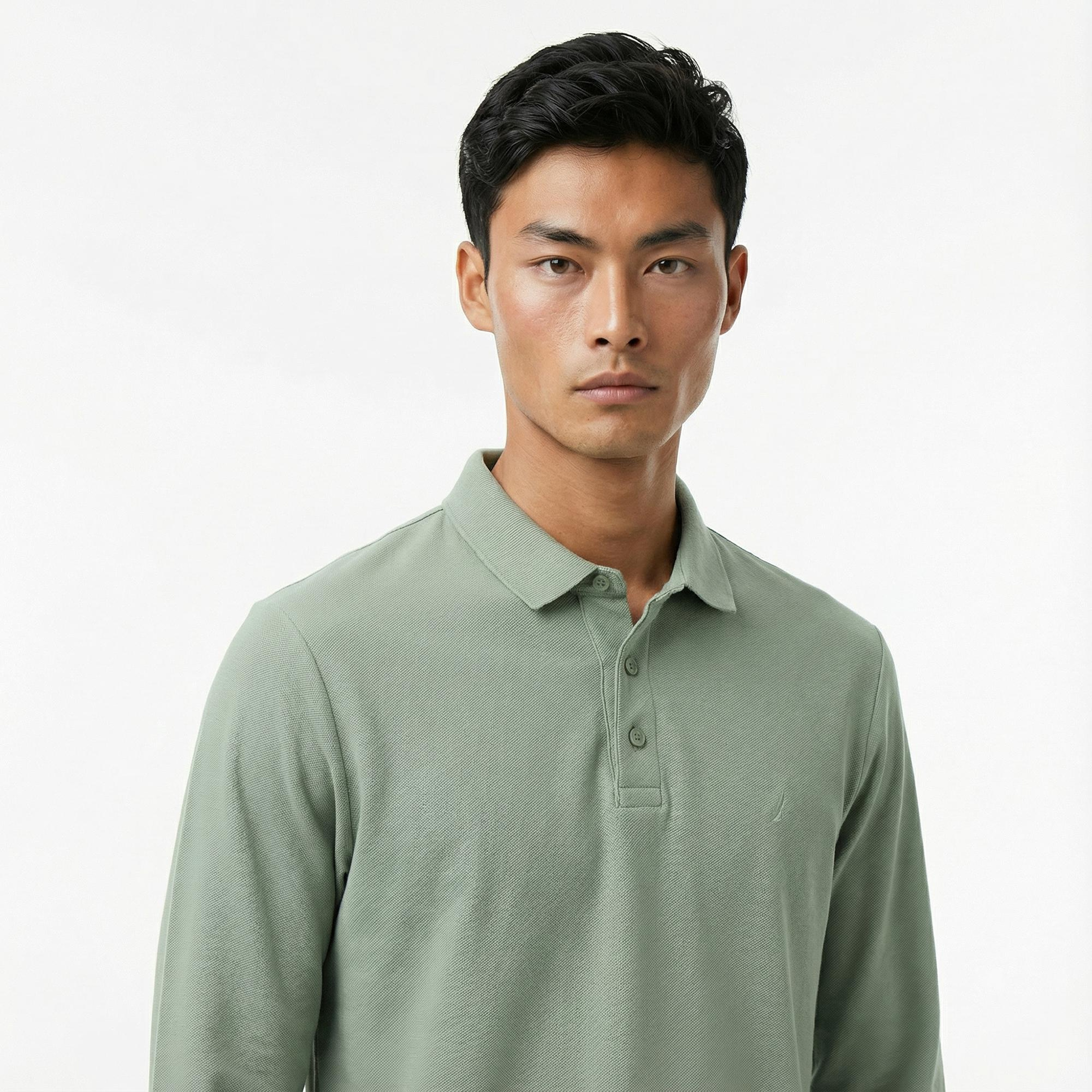 Nautica Erkek Yeşil Classic Fit Uzun Kollu Polo Yaka T-Shirt