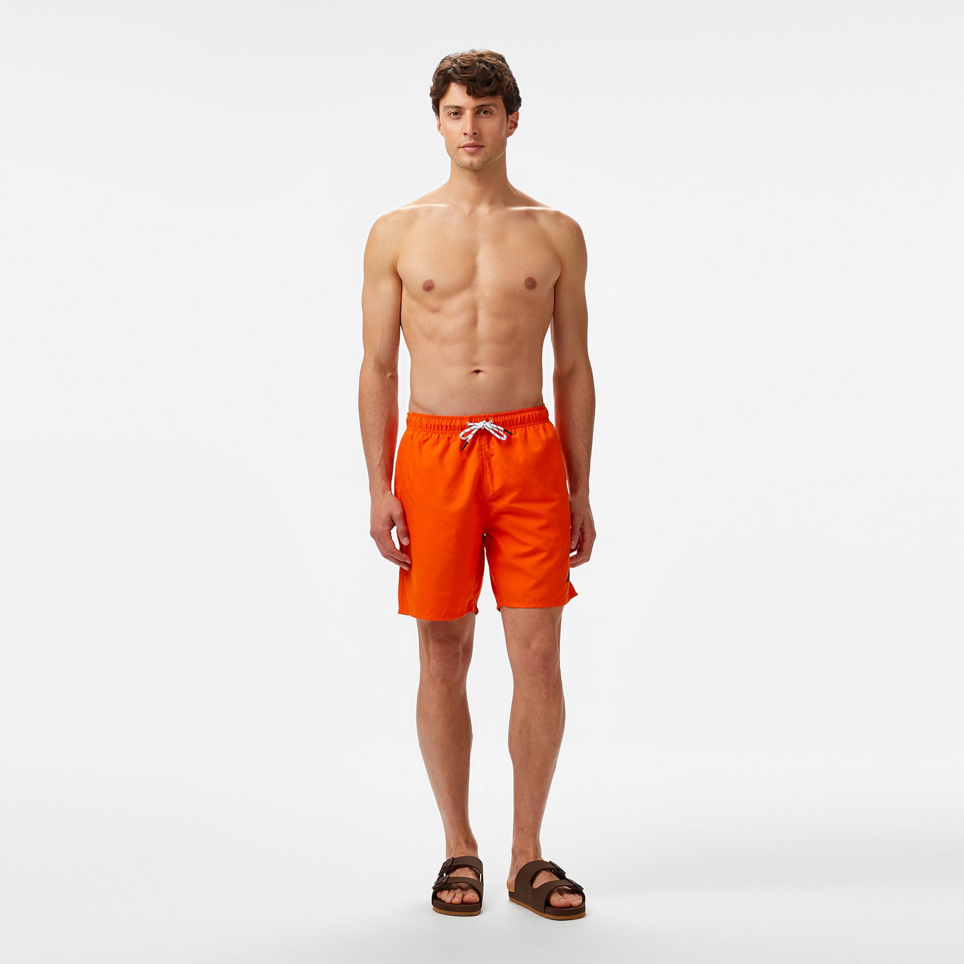 Nautica Erkek Turuncu Regular Fit Deniz Şortu