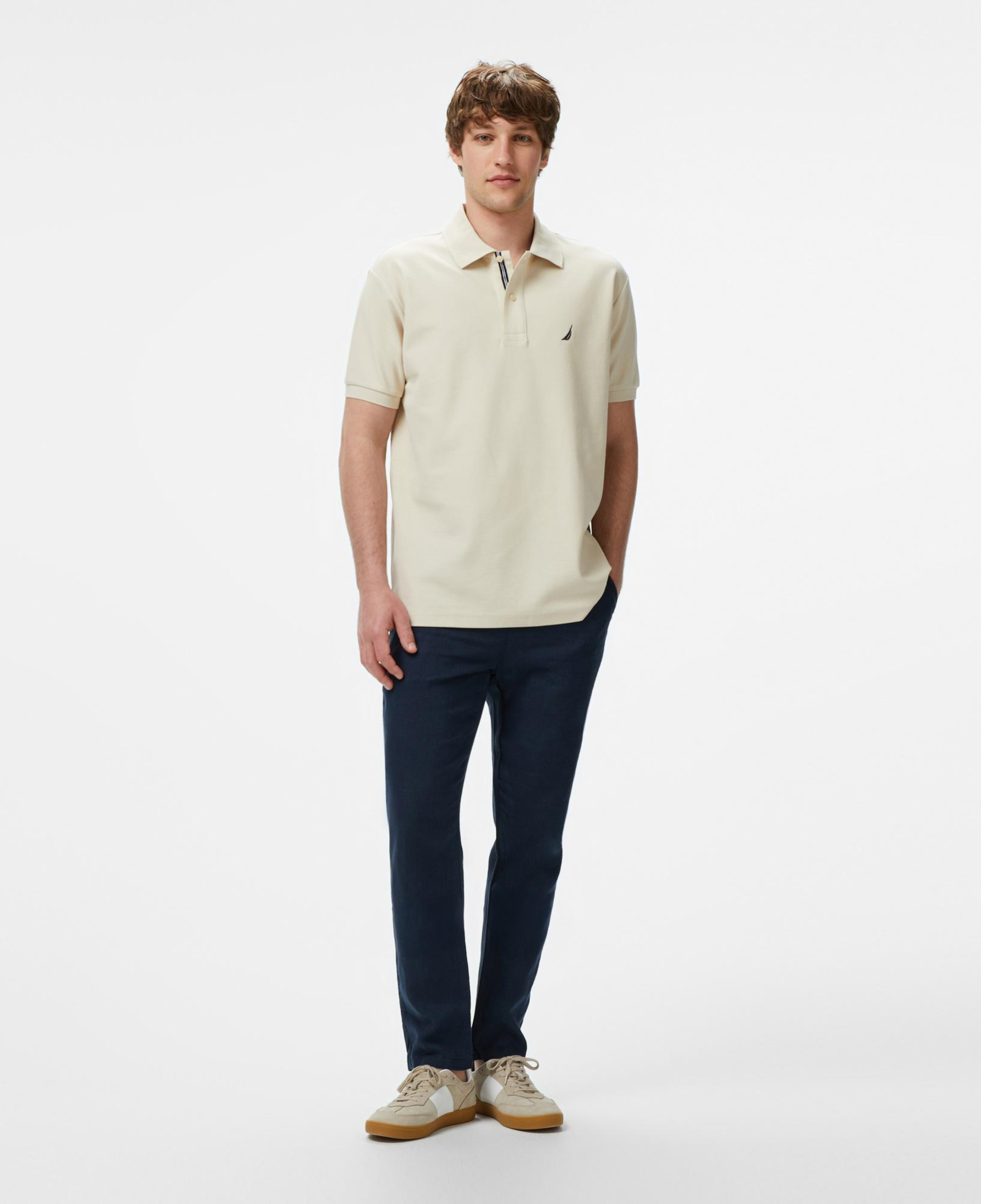 Nautica Erkek Bej Classic Fit Polo Yaka T-Shirt