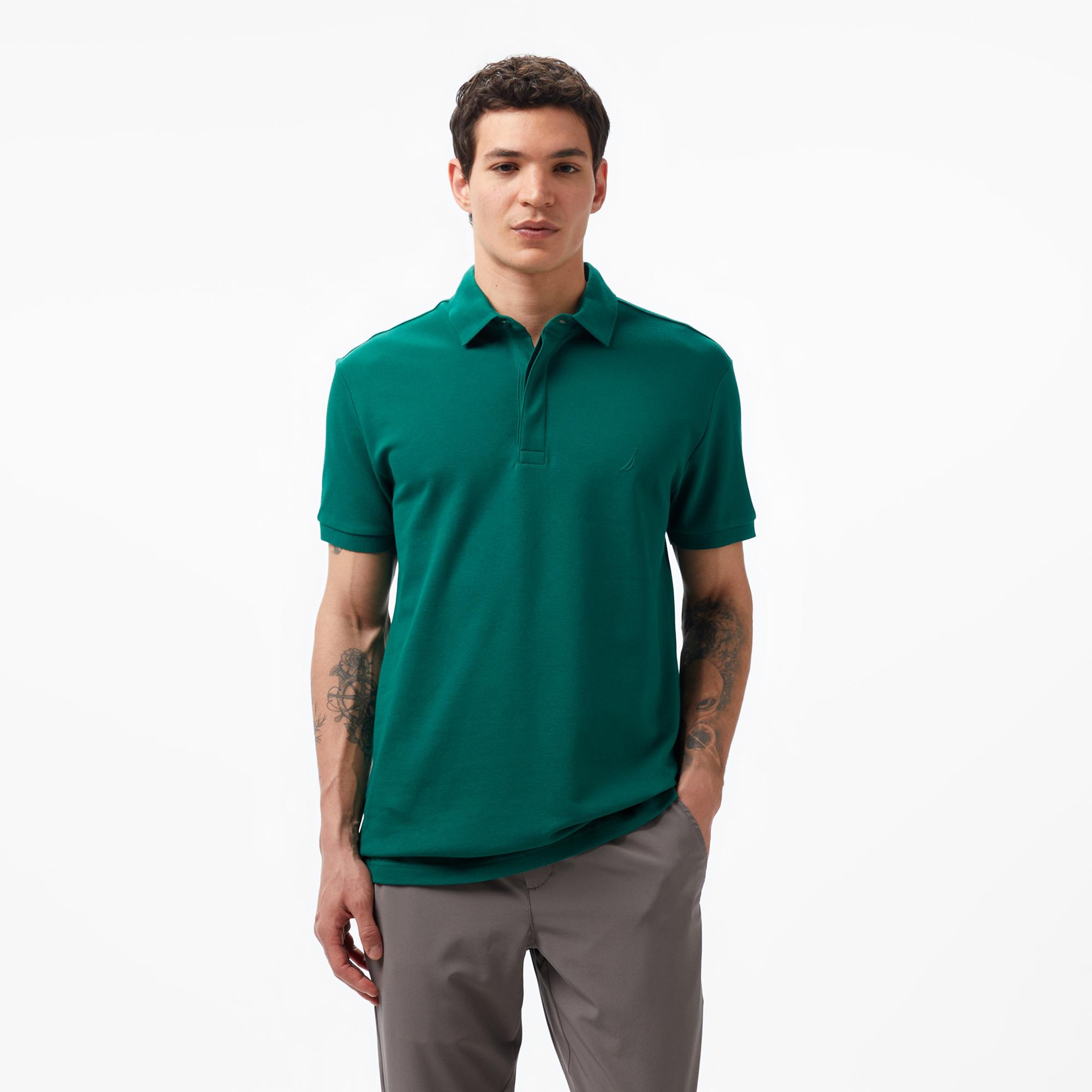Nautica Erkek Yeşil Slim Fit Polo Yaka T-Shirt