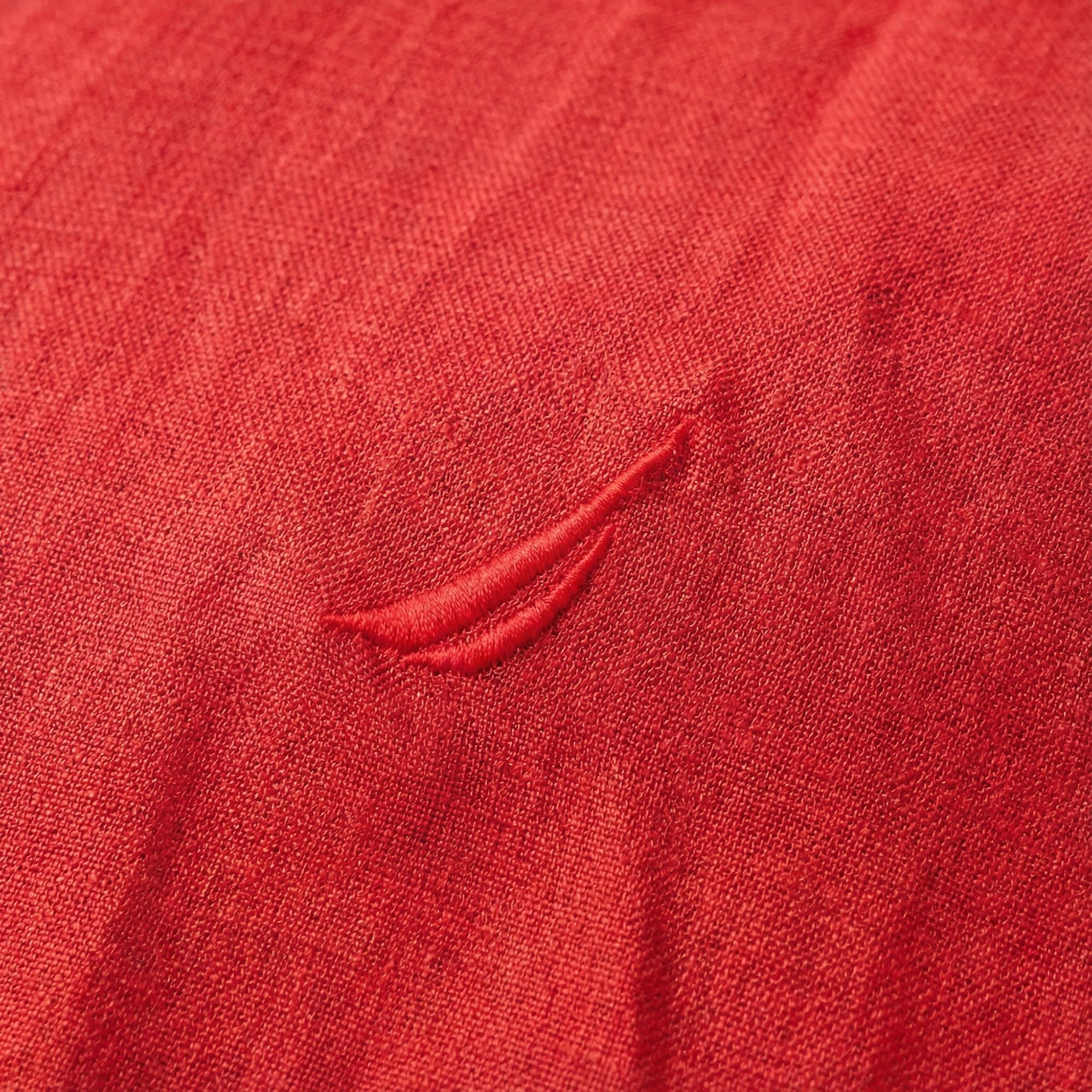 Nautica Erkek Kırmızı Classic Fit Keten Gömlek