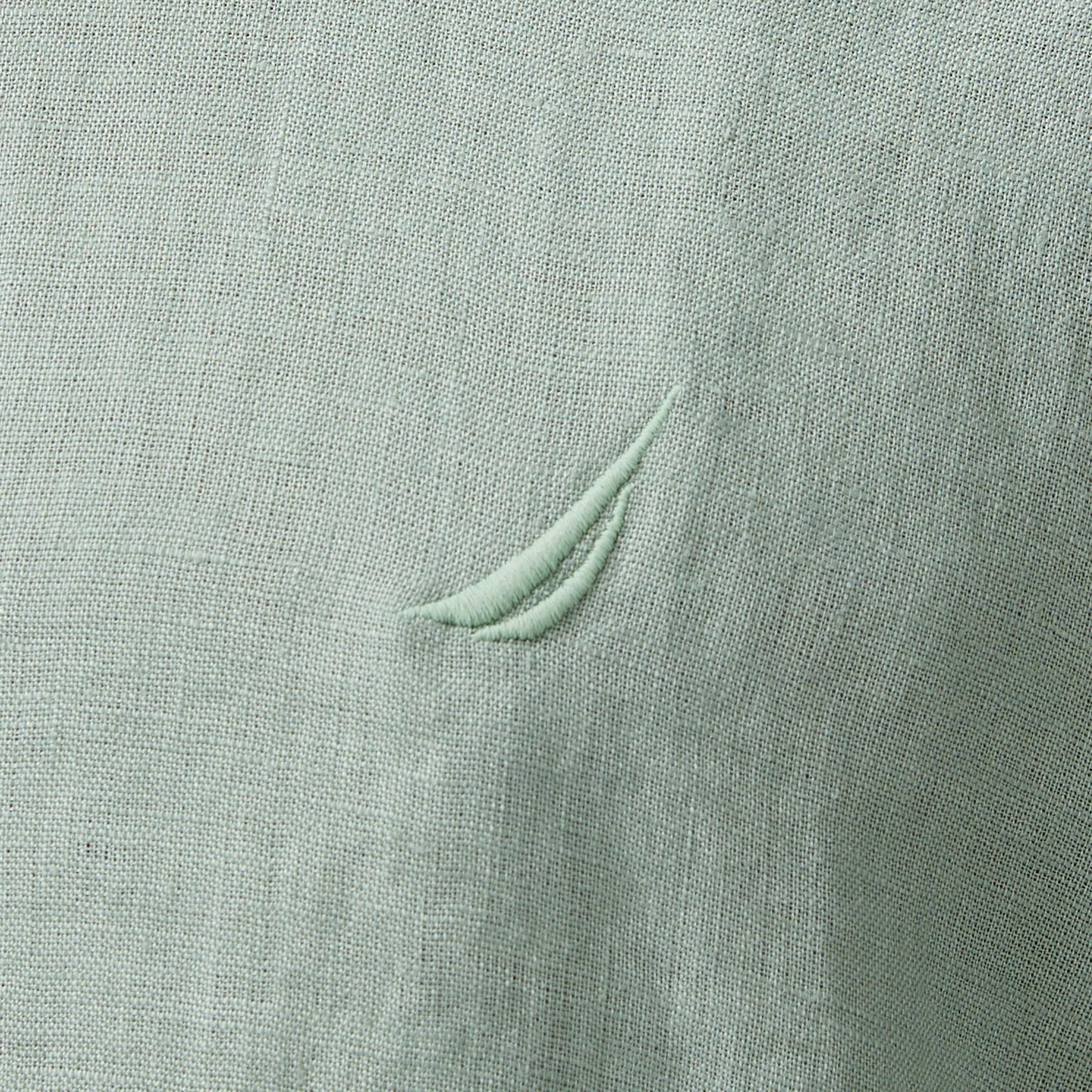 Nautica Erkek Yeşil Classic Fit Keten Gömlek