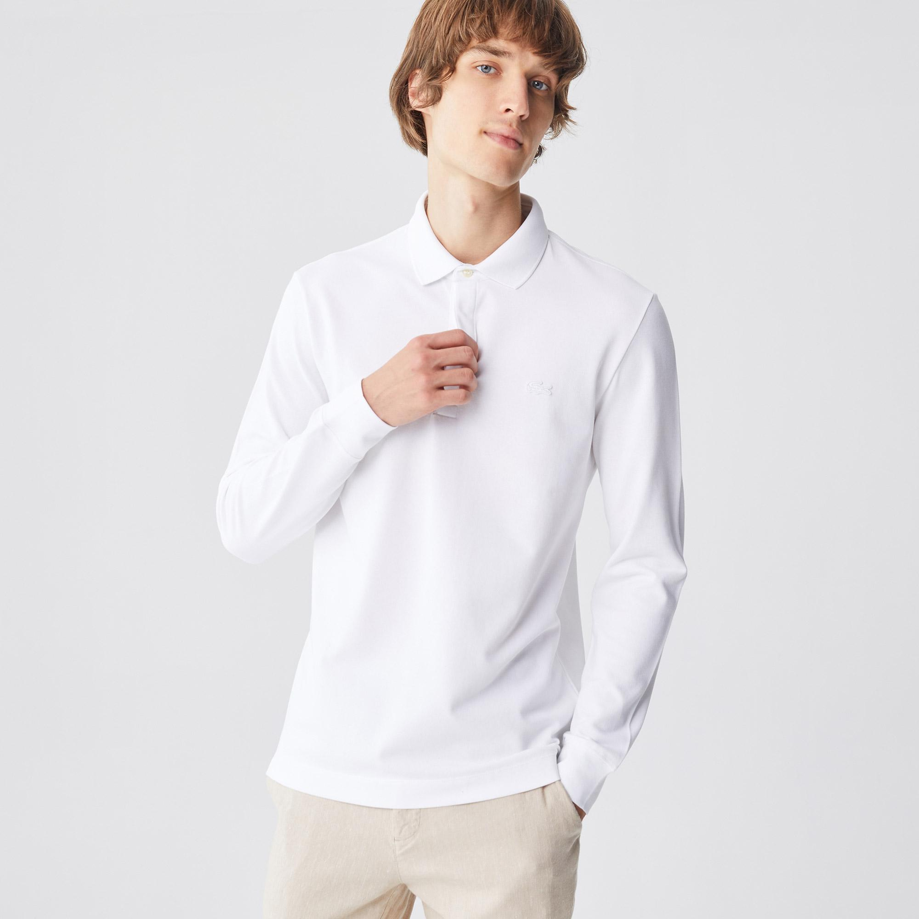 Lacoste Erkek Regular Fit Uzun Kollu Beyaz Paris Polo