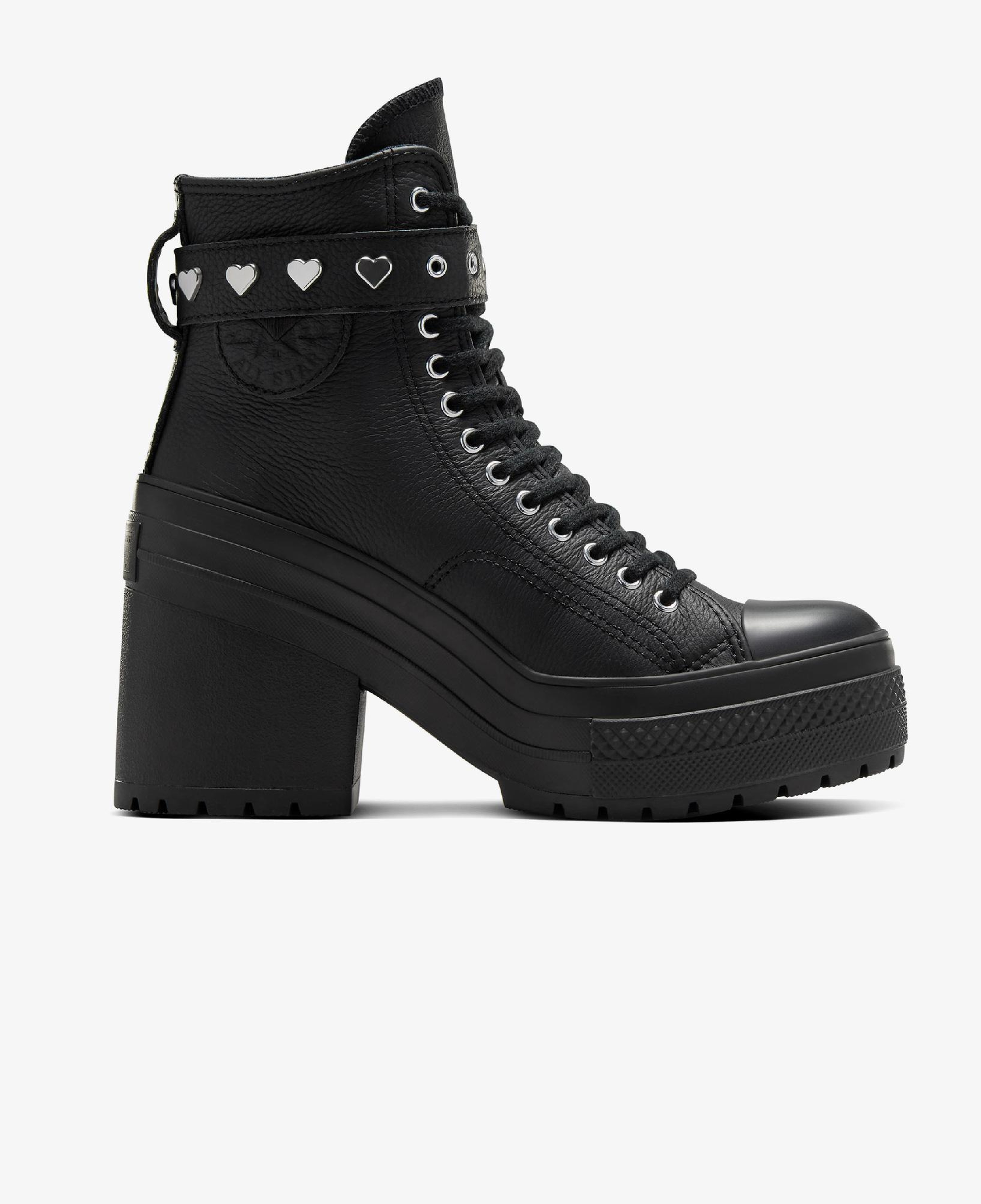 Converse Chuck 70 De Luxe Heel Unisex Siyah Deri Platform Dark Romance Sneaker