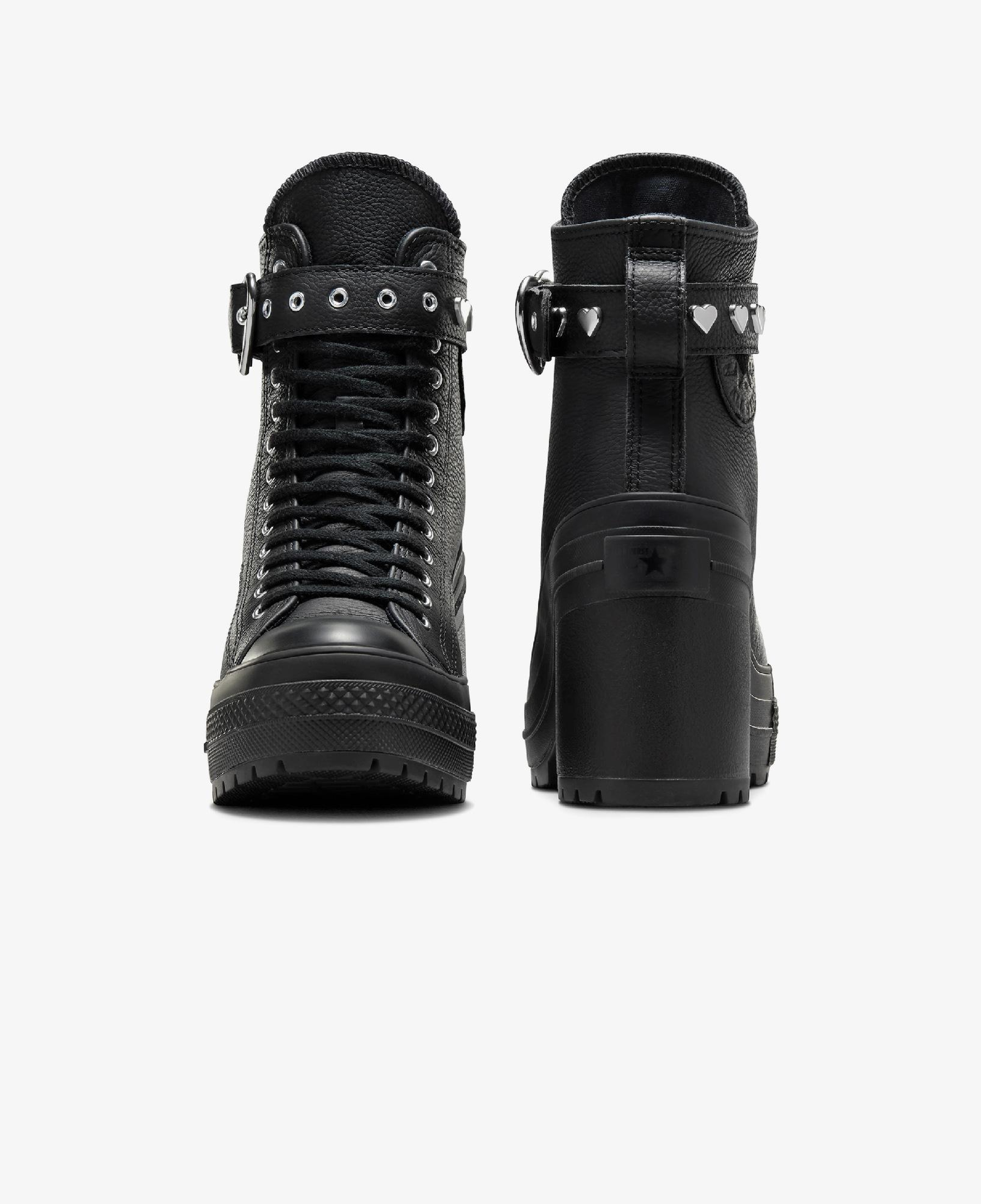 Converse Chuck 70 De Luxe Heel Unisex Siyah Deri Platform Dark Romance Sneaker