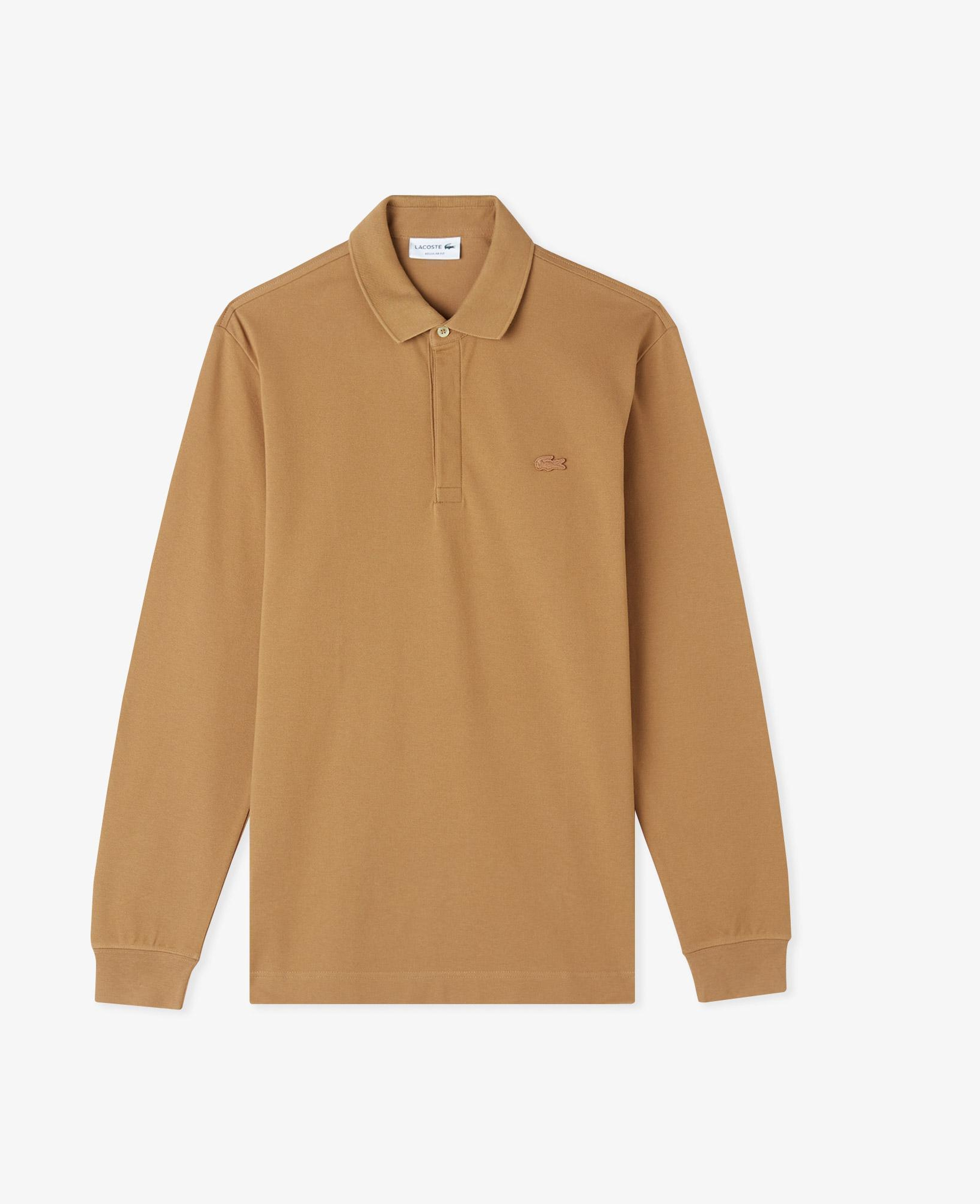 Lacoste Paris Erkek Regular Fit Uzun Kollu Açık Kahverengi Polo