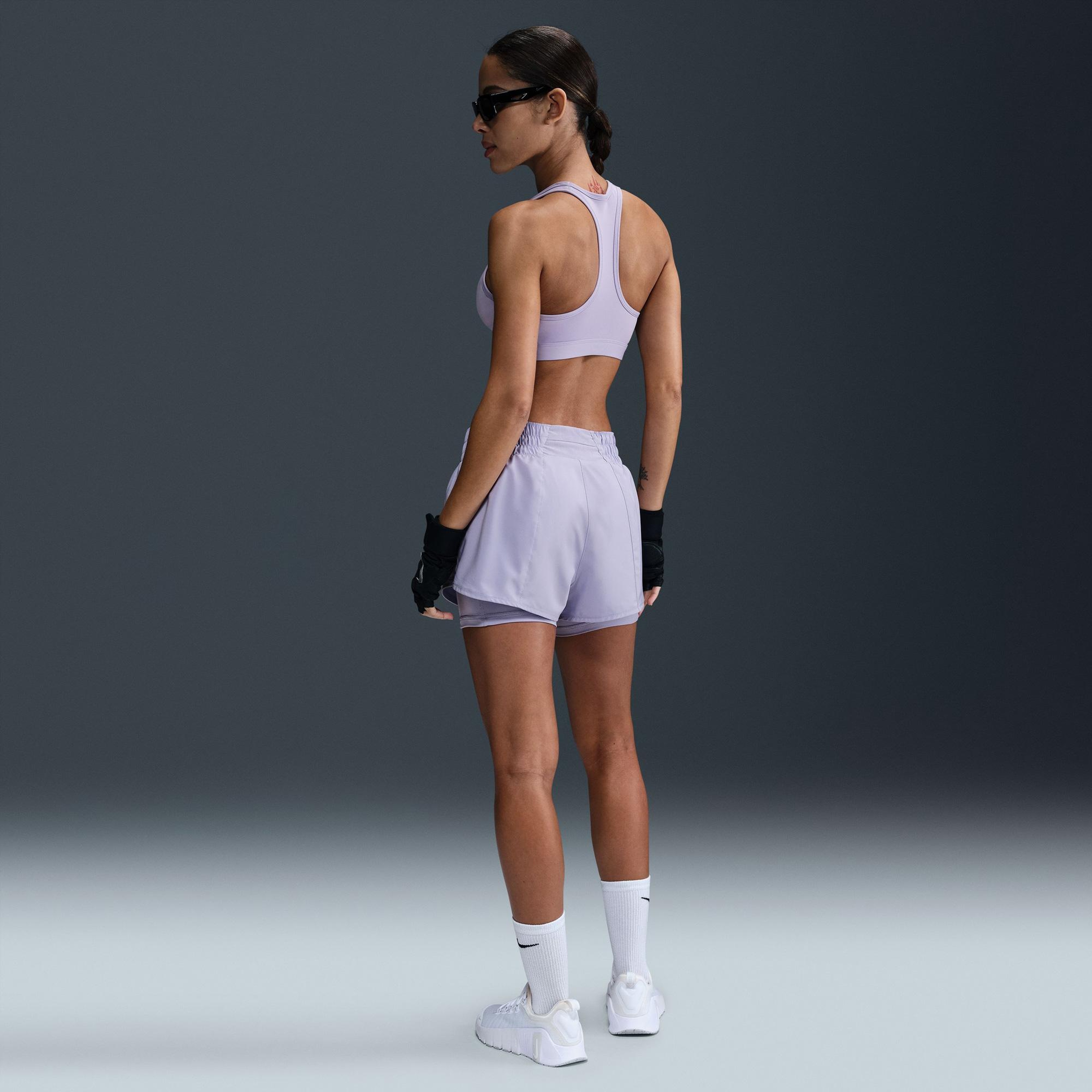 Nike One Dri-Fit 8 cm Kadın Mor Şort